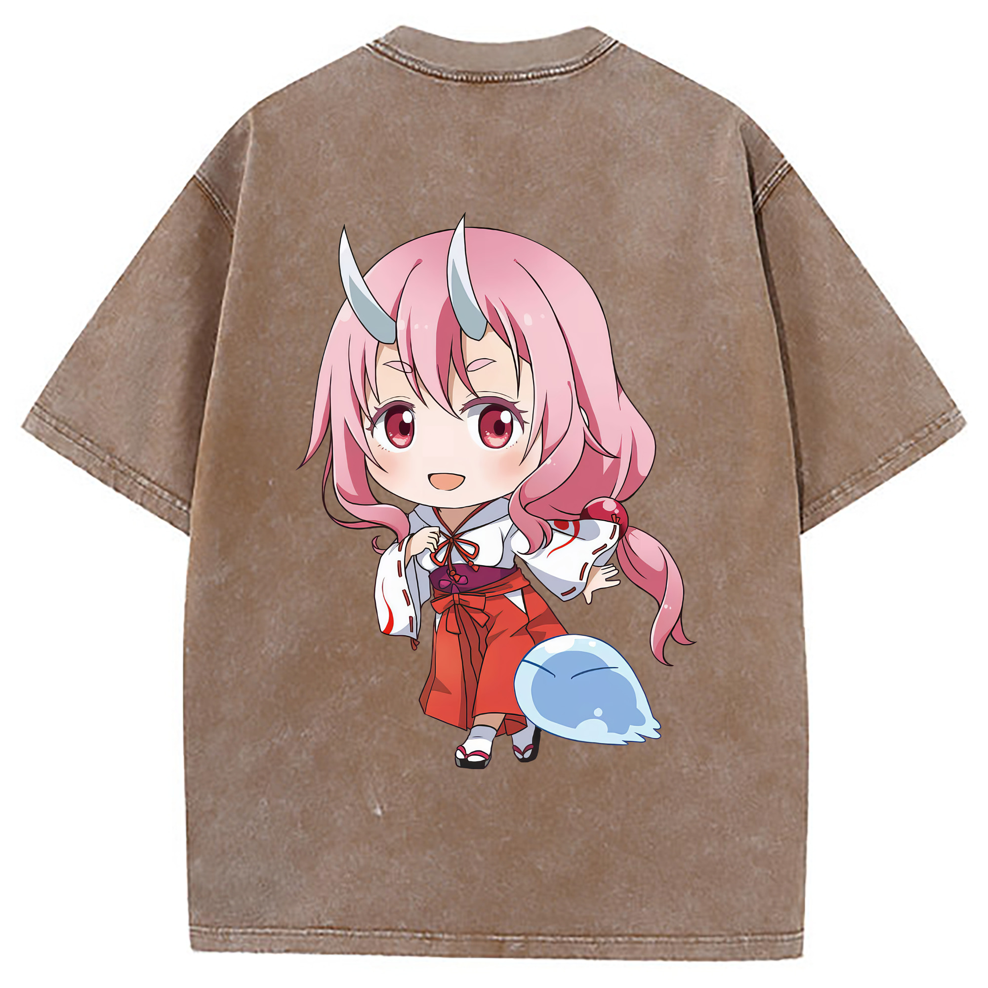 （画像用） 転スラ Regarding Reincarnated to Slime 綿100% ヴィンテージ風 半袖Tシャツ（背面プリント）