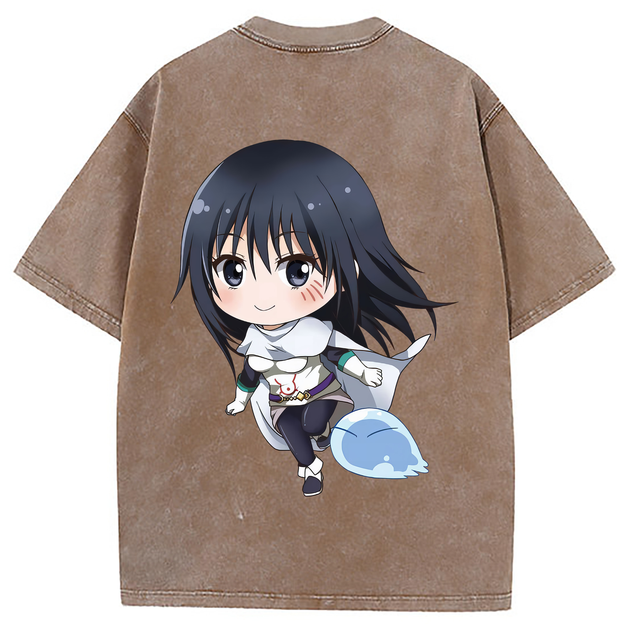 （画像用） 転スラ Regarding Reincarnated to Slime 綿100% ヴィンテージ風 半袖Tシャツ（背面プリント）