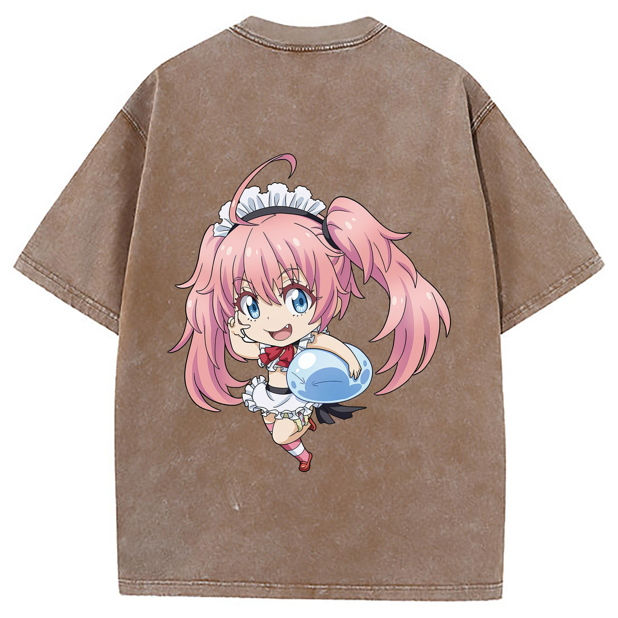 （画像用） 転スラ Regarding Reincarnated to Slime 綿100% ヴィンテージ風 半袖Tシャツ（背面プリント）