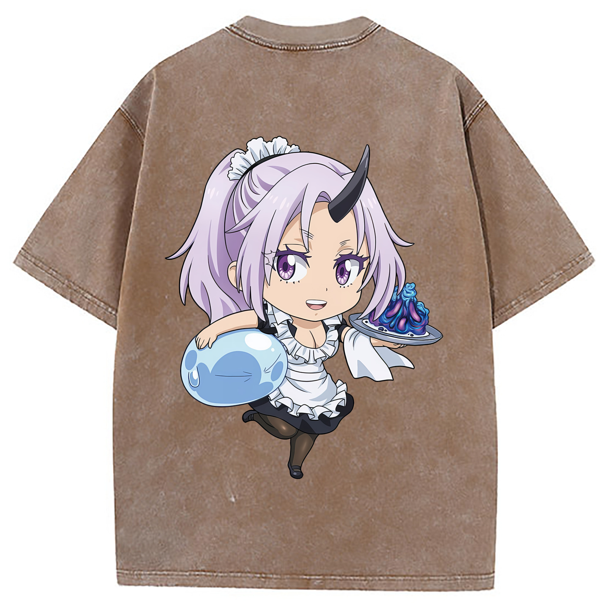 （画像用） 転スラ Regarding Reincarnated to Slime 綿100% ヴィンテージ風 半袖Tシャツ（背面プリント）