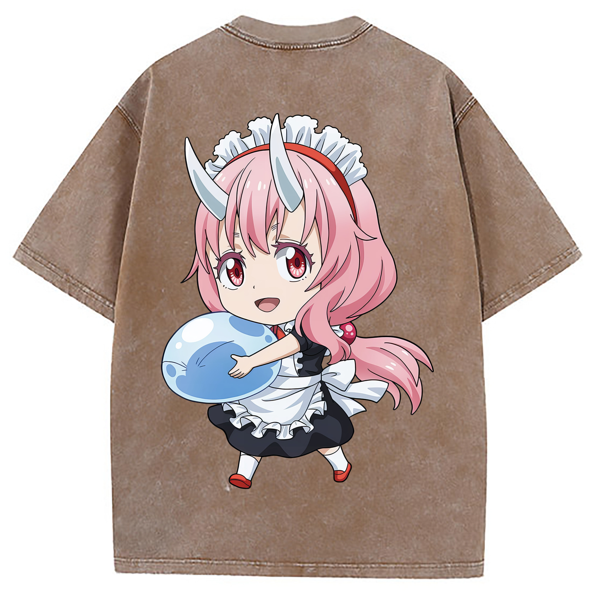 （画像用） 転スラ Regarding Reincarnated to Slime 綿100% ヴィンテージ風 半袖Tシャツ（背面プリント）