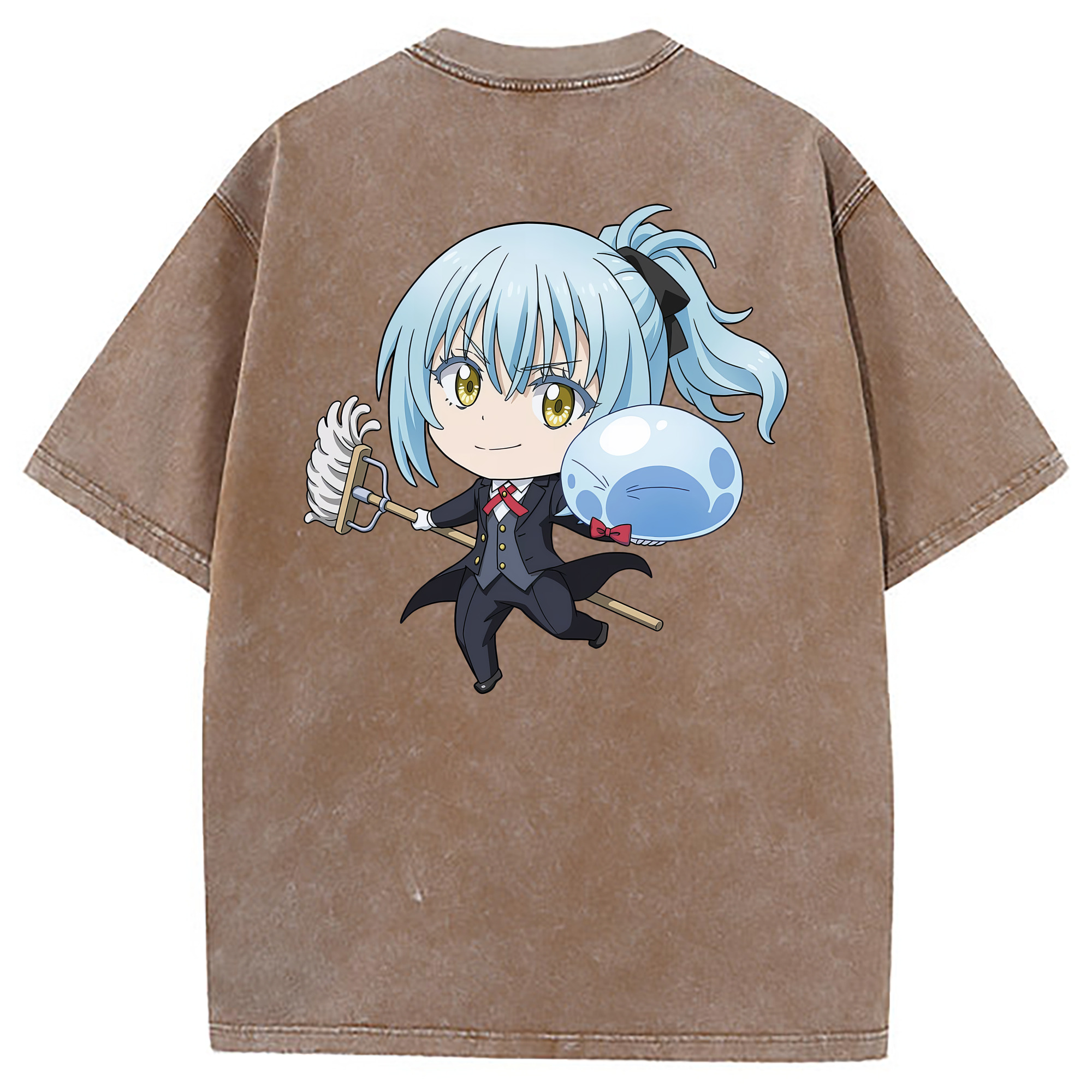 （画像用） 転スラ Regarding Reincarnated to Slime 綿100% ヴィンテージ風 半袖Tシャツ（背面プリント）