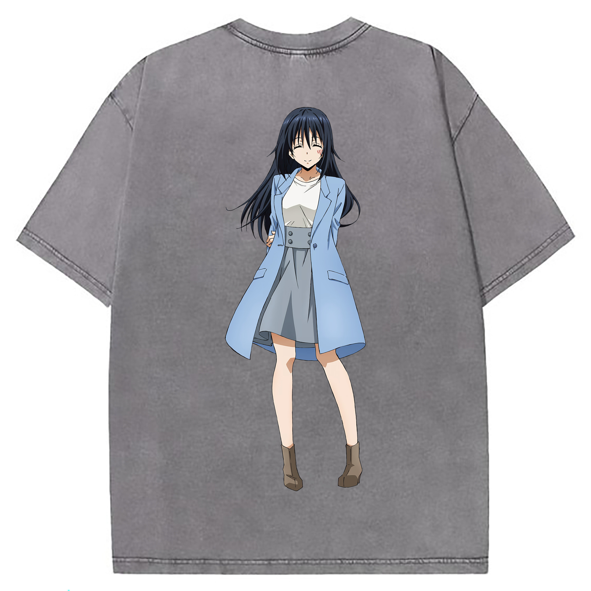 （画像用） 転スラ Regarding Reincarnated to Slime 綿100% ヴィンテージ風 半袖Tシャツ（背面プリント）