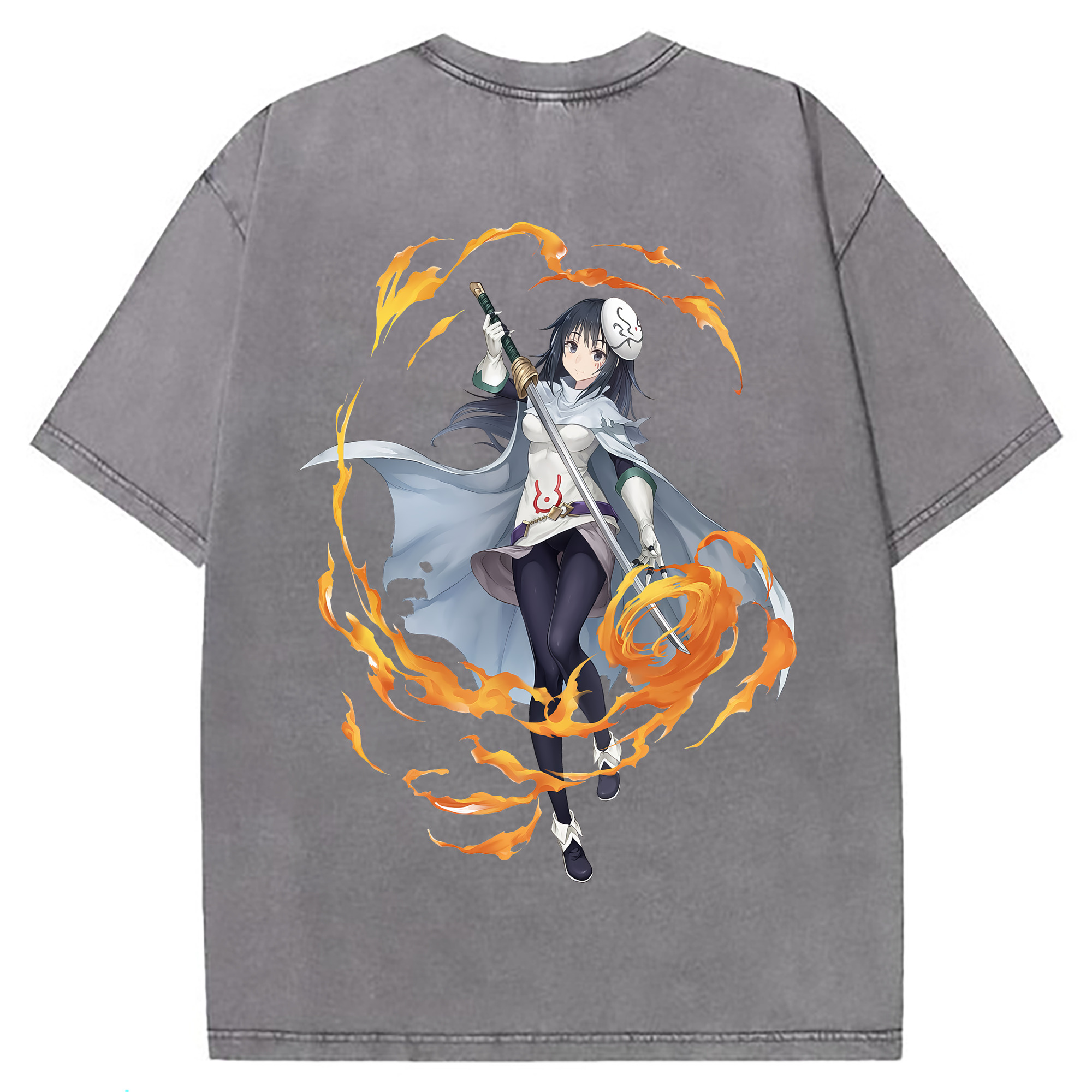 （画像用） 転スラ Regarding Reincarnated to Slime 綿100% ヴィンテージ風 半袖Tシャツ（背面プリント）