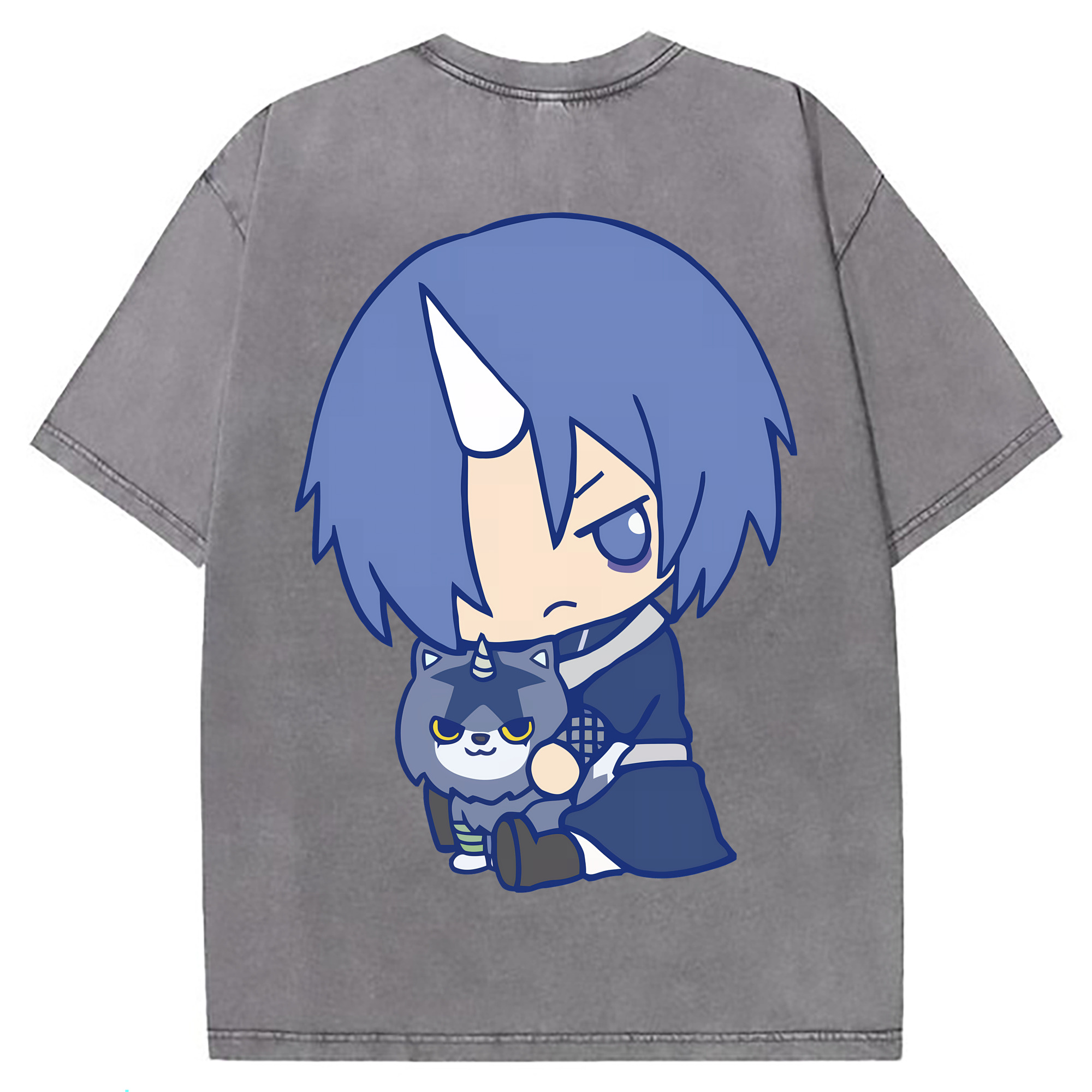 （画像用） 転スラ Regarding Reincarnated to Slime 綿100% ヴィンテージ風 半袖Tシャツ（背面プリント）