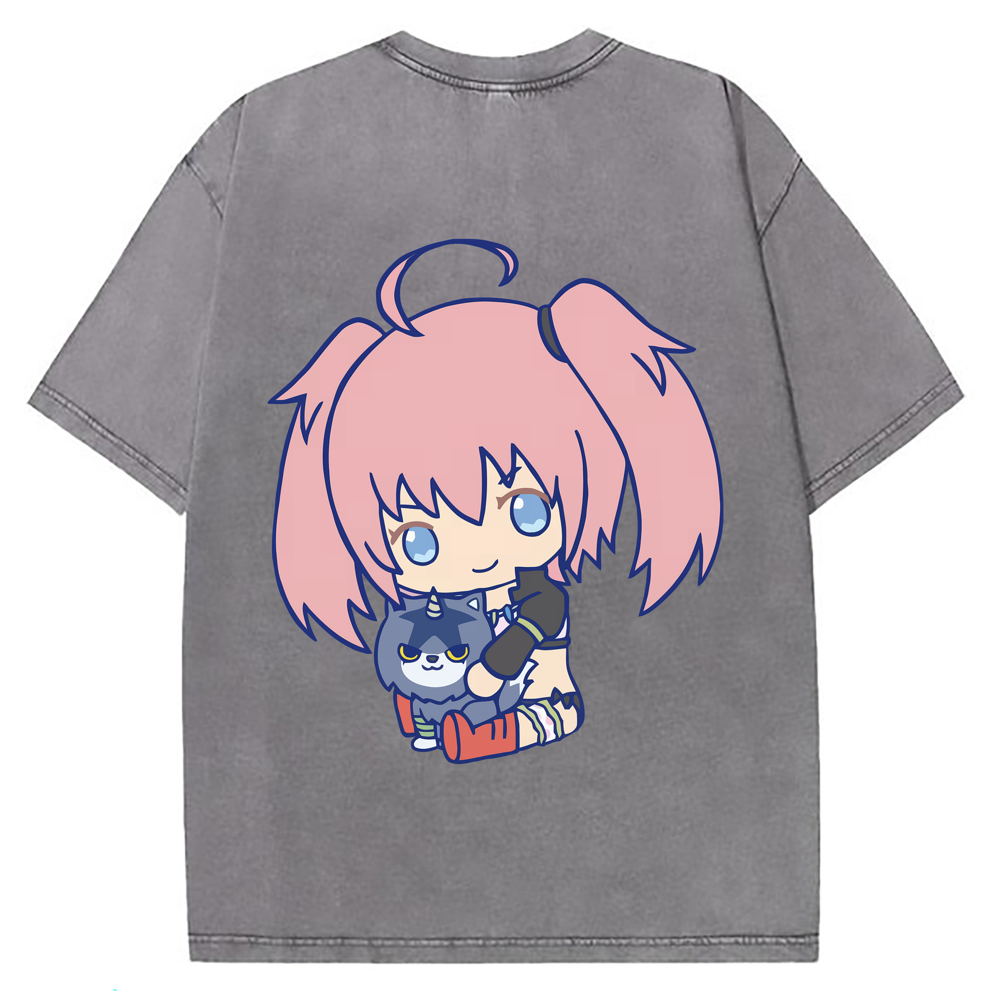 （画像用） 転スラ Regarding Reincarnated to Slime 綿100% ヴィンテージ風 半袖Tシャツ（背面プリント）