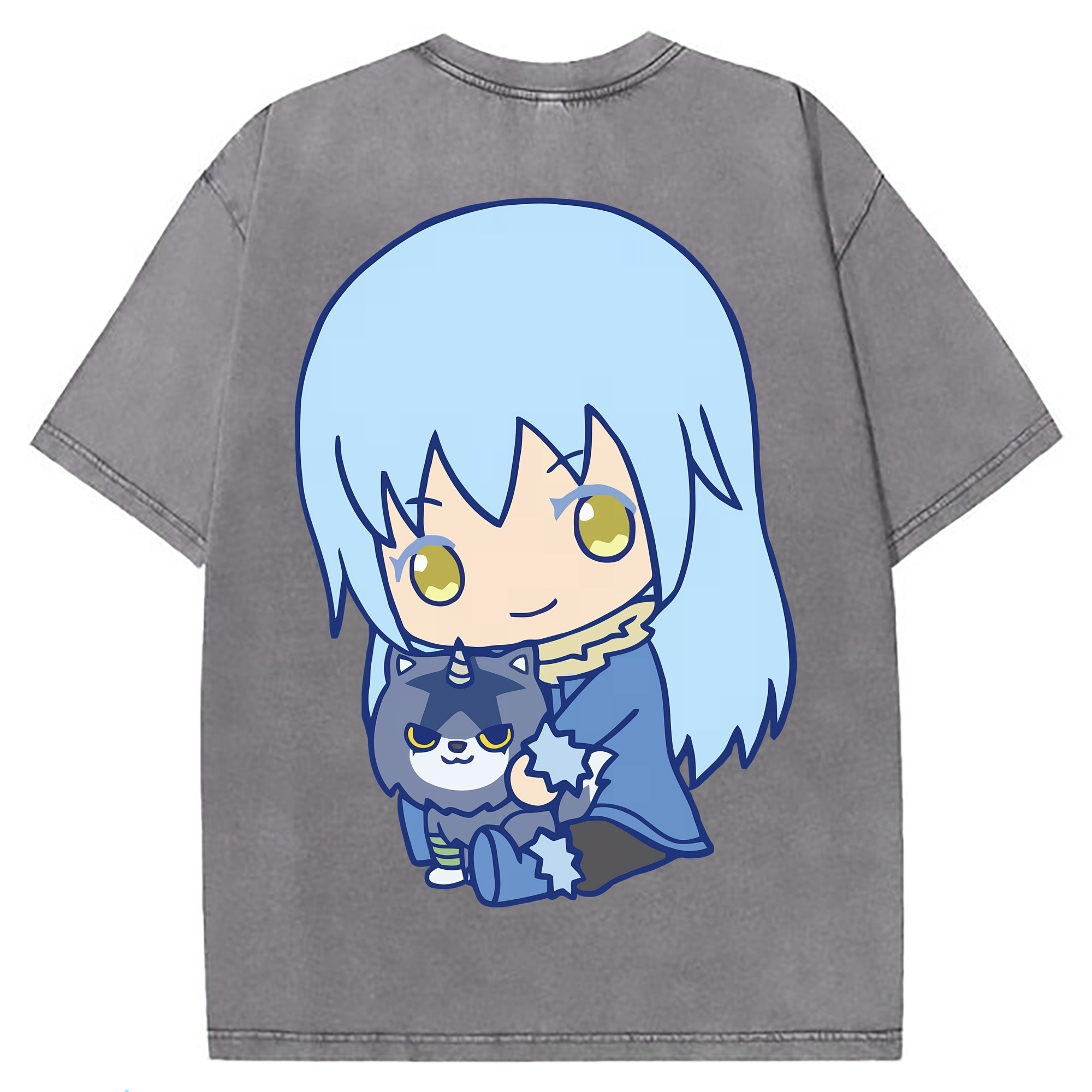 （画像用） 転スラ Regarding Reincarnated to Slime 綿100% ヴィンテージ風 半袖Tシャツ（背面プリント）