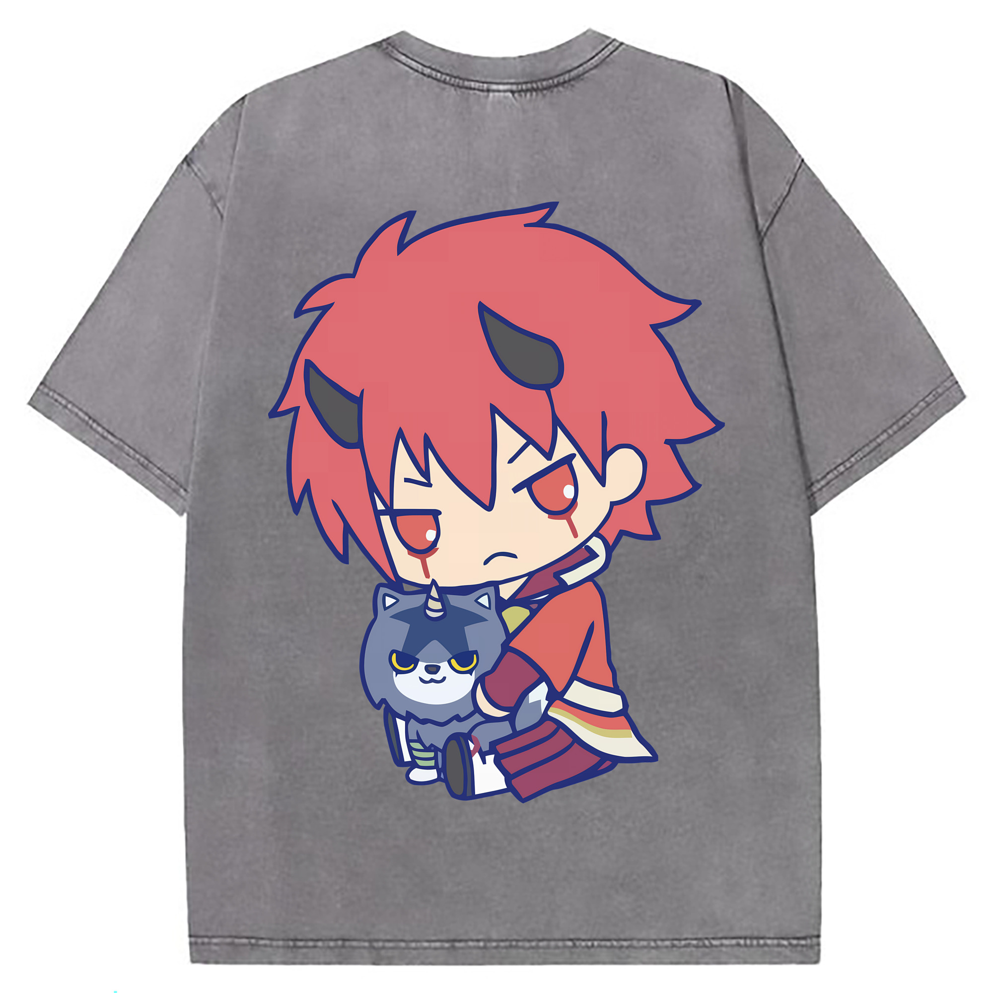 （画像用） 転スラ Regarding Reincarnated to Slime 綿100% ヴィンテージ風 半袖Tシャツ（背面プリント）