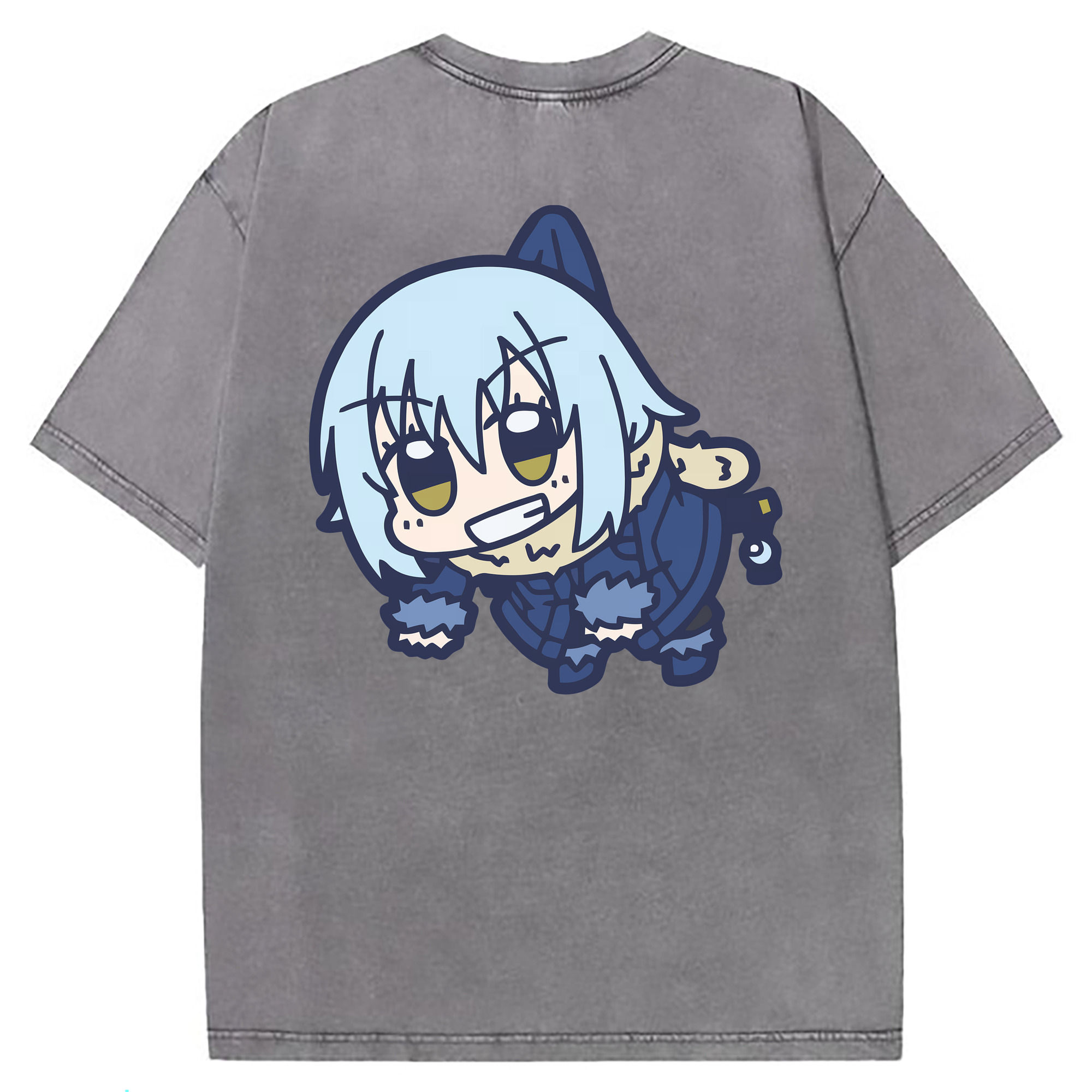 （画像用） 転スラ Regarding Reincarnated to Slime 綿100% ヴィンテージ風 半袖Tシャツ（背面プリント）