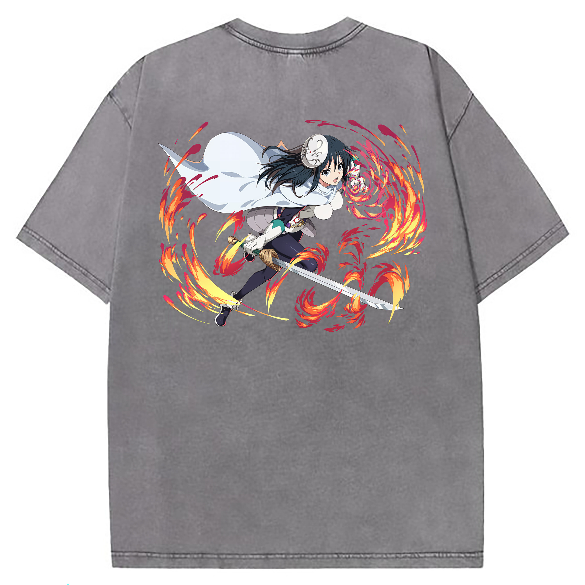（画像用） 転スラ Regarding Reincarnated to Slime 綿100% ヴィンテージ風 半袖Tシャツ（背面プリント）