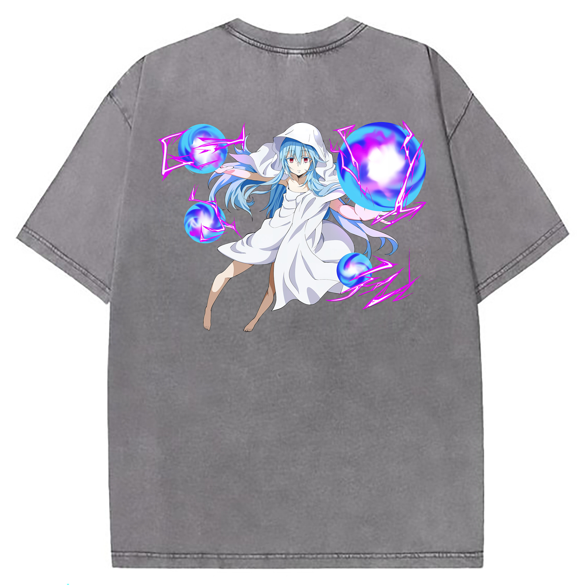 （画像用） 転スラ Regarding Reincarnated to Slime 綿100% ヴィンテージ風 半袖Tシャツ（背面プリント）