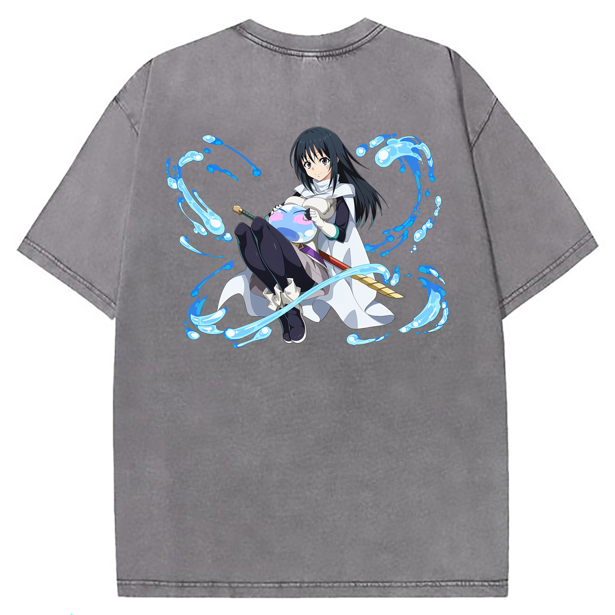 （画像用） 転スラ Regarding Reincarnated to Slime 綿100% ヴィンテージ風 半袖Tシャツ（背面プリント）