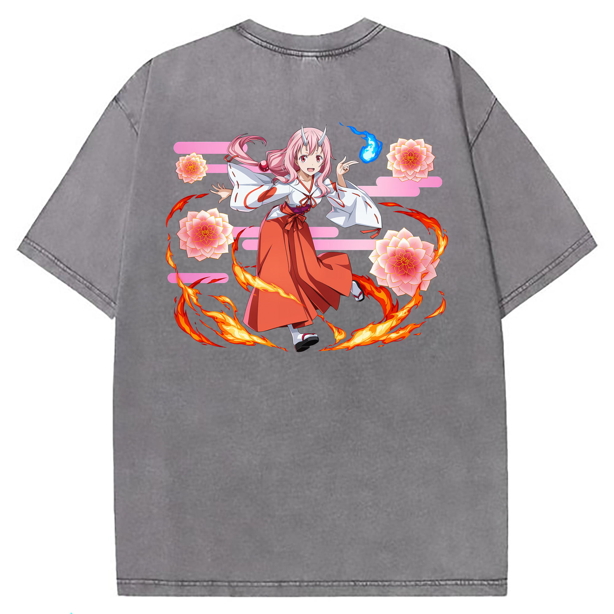 （画像用） 転スラ Regarding Reincarnated to Slime 綿100% ヴィンテージ風 半袖Tシャツ（背面プリント）