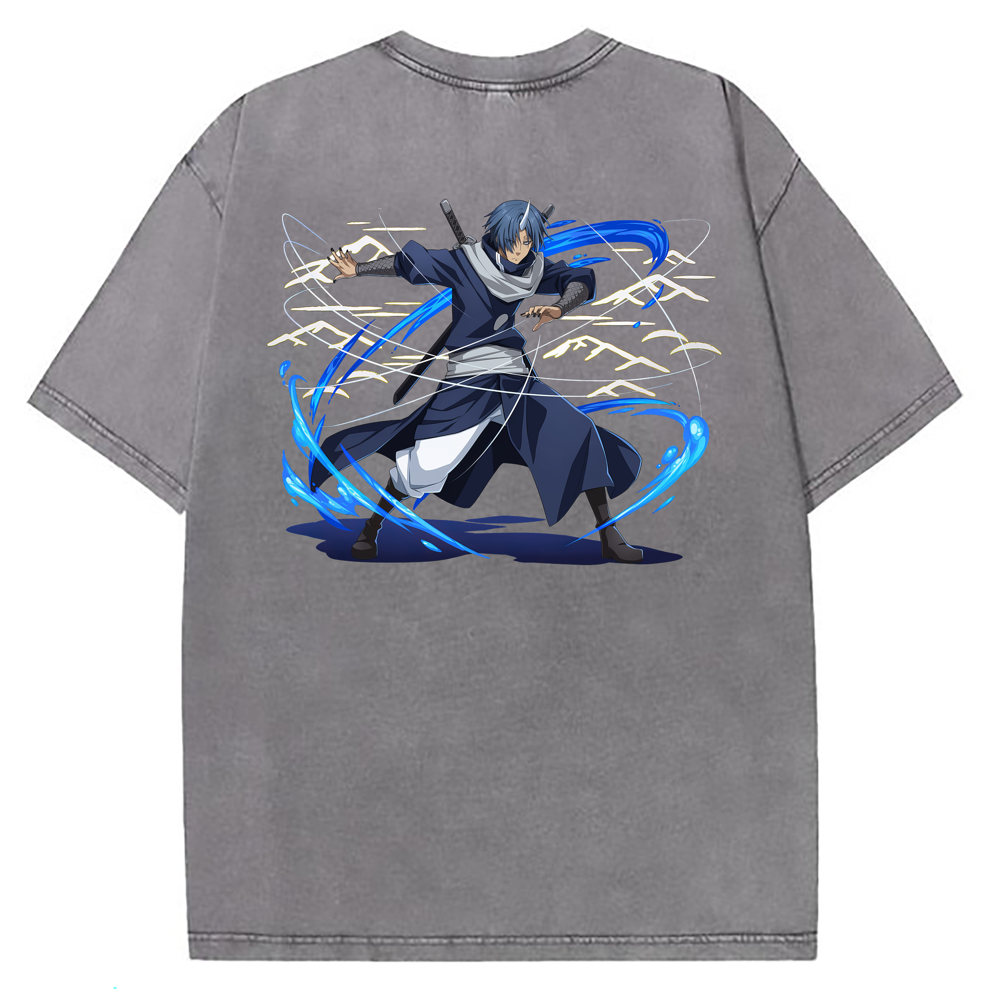 （画像用） 転スラ Regarding Reincarnated to Slime 綿100% ヴィンテージ風 半袖Tシャツ（背面プリント）