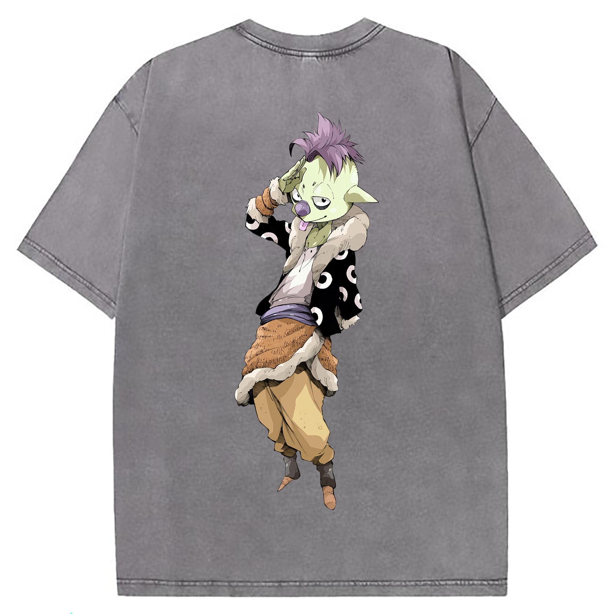 （画像用） 転スラ Regarding Reincarnated to Slime 綿100% ヴィンテージ風 半袖Tシャツ（背面プリント）