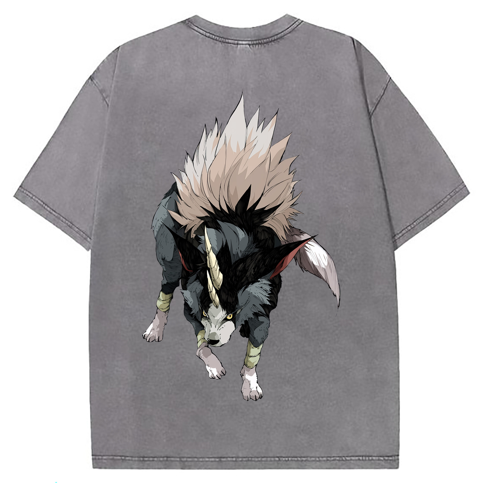 （画像用） 転スラ Regarding Reincarnated to Slime 綿100% ヴィンテージ風 半袖Tシャツ（背面プリント）