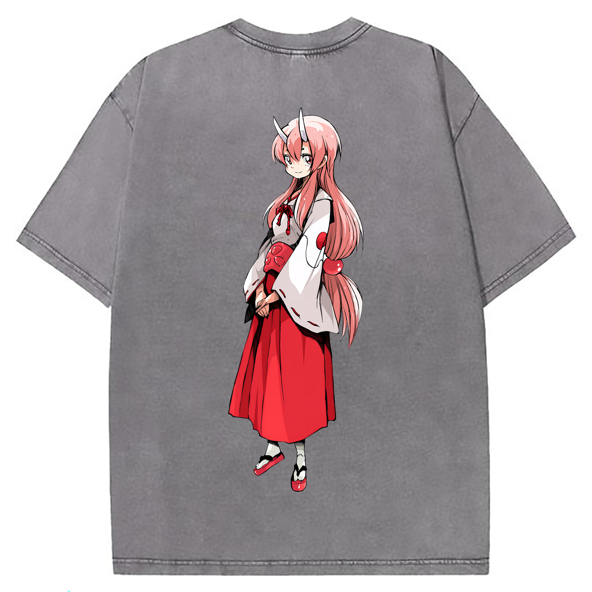 （画像用） 転スラ Regarding Reincarnated to Slime 綿100% ヴィンテージ風 半袖Tシャツ（背面プリント）