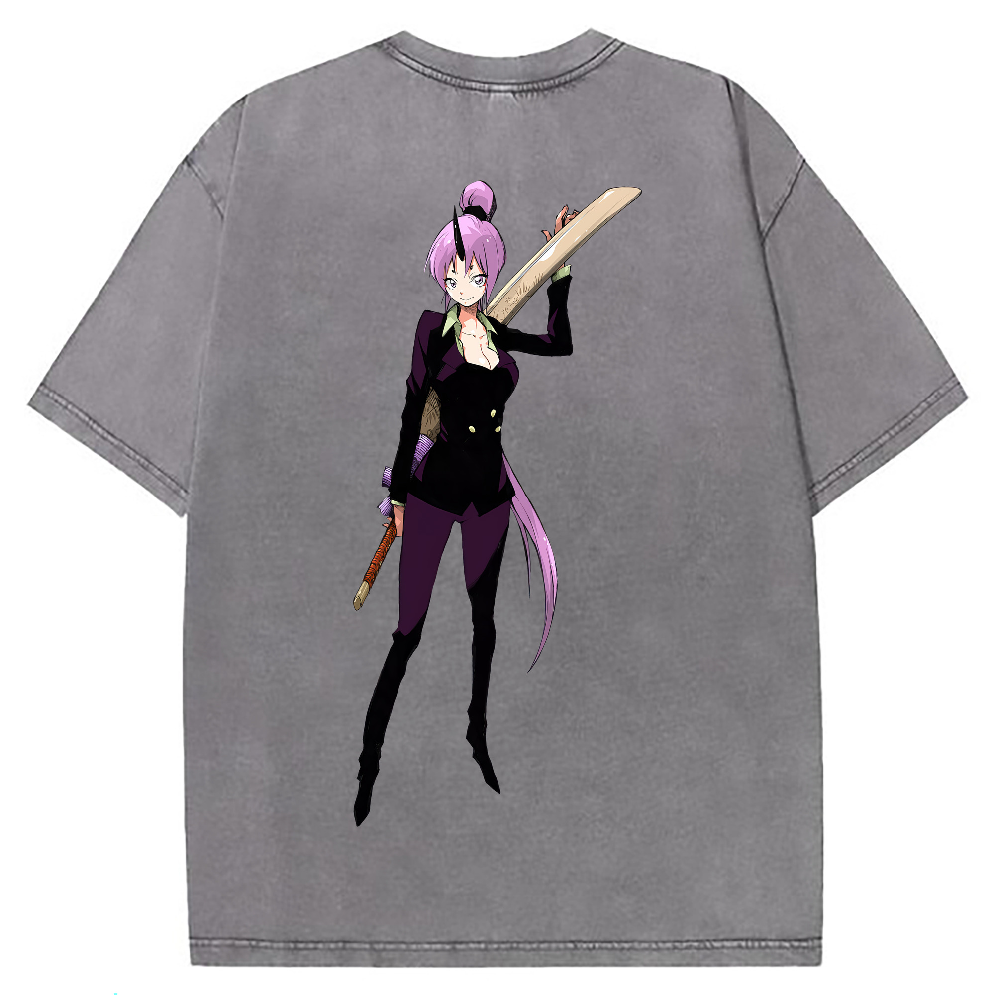 （画像用） 転スラ Regarding Reincarnated to Slime 綿100% ヴィンテージ風 半袖Tシャツ（背面プリント）