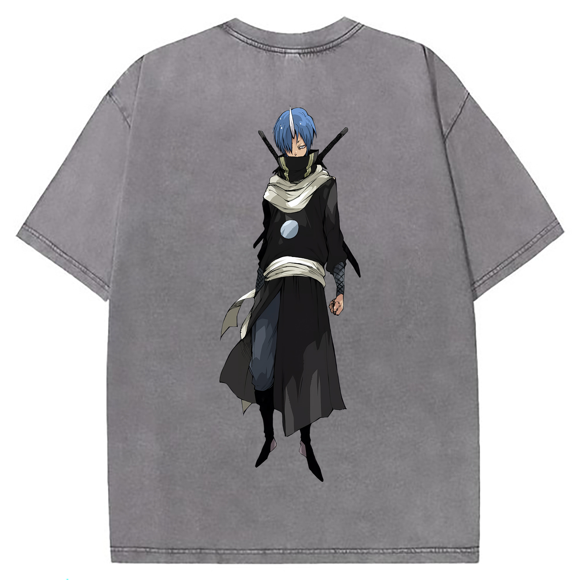 （画像用） 転スラ Regarding Reincarnated to Slime 綿100% ヴィンテージ風 半袖Tシャツ（背面プリント）