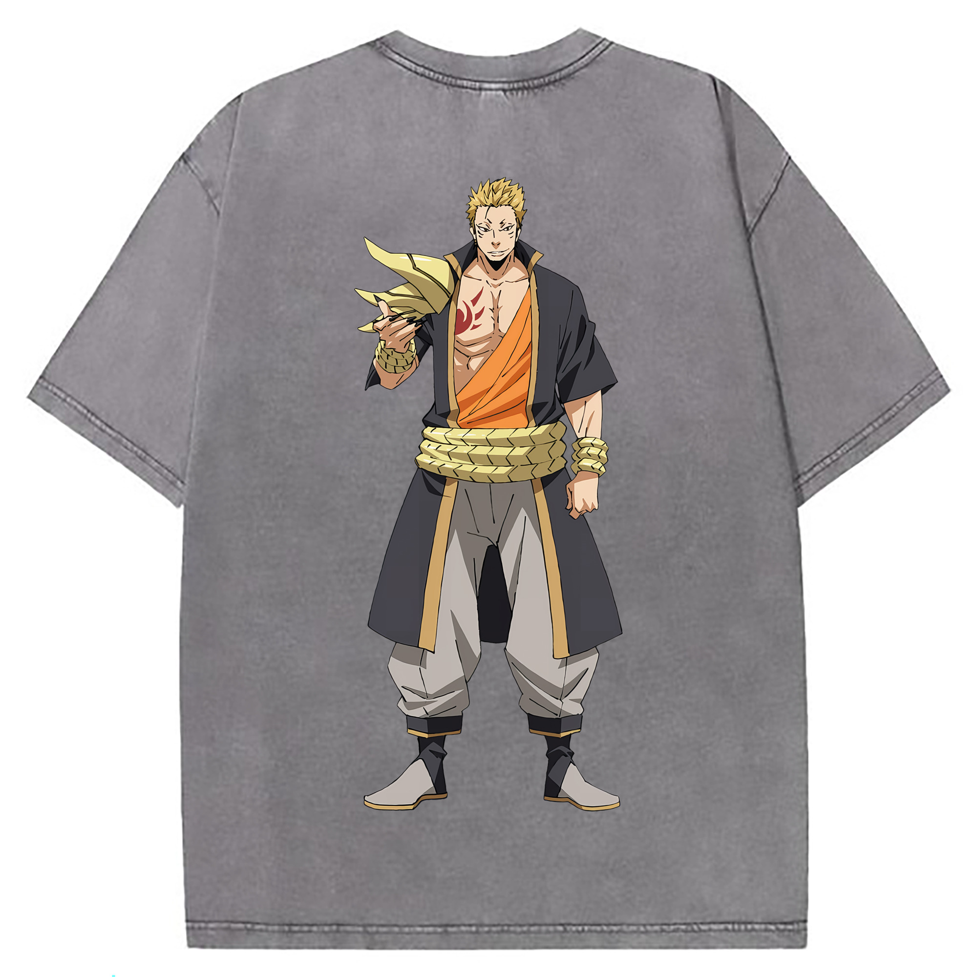（画像用） 転スラ Regarding Reincarnated to Slime 綿100% ヴィンテージ風 半袖Tシャツ（背面プリント）