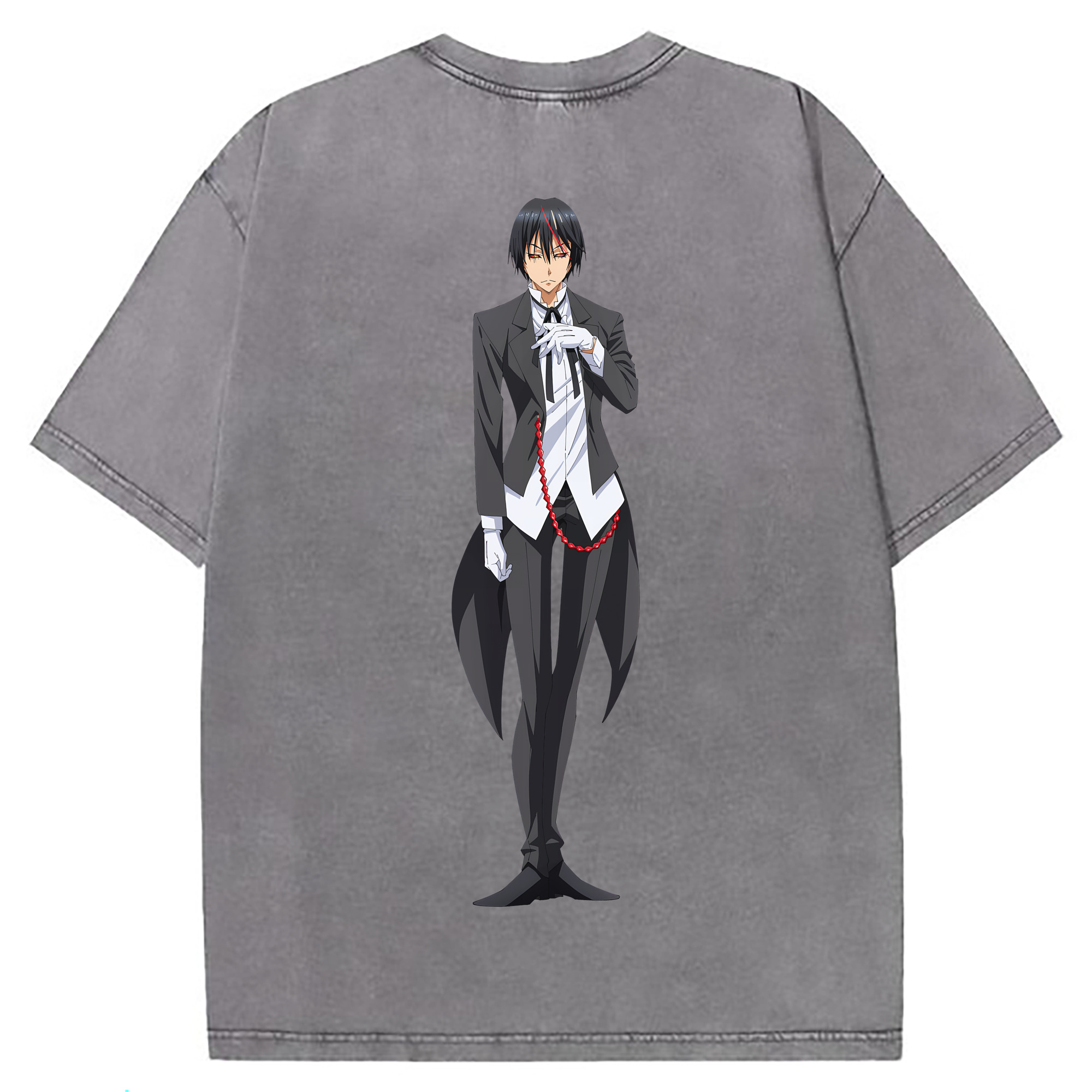（画像用） 転スラ Regarding Reincarnated to Slime 綿100% ヴィンテージ風 半袖Tシャツ（背面プリント）