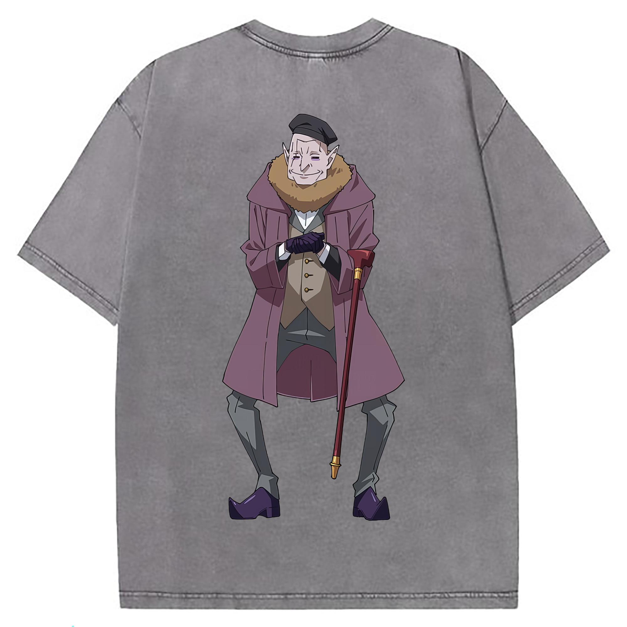 （画像用） 転スラ Regarding Reincarnated to Slime 綿100% ヴィンテージ風 半袖Tシャツ（背面プリント）