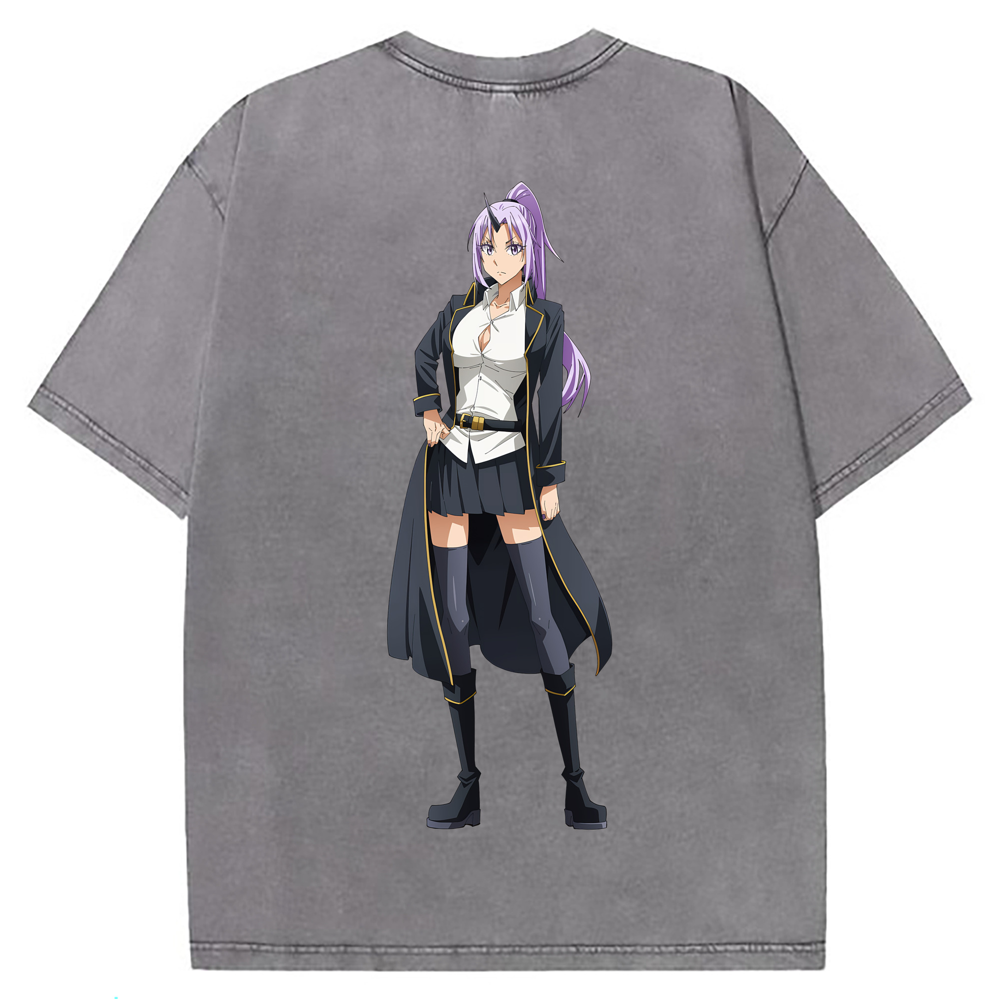 （画像用） 転スラ Regarding Reincarnated to Slime 綿100% ヴィンテージ風 半袖Tシャツ（背面プリント）