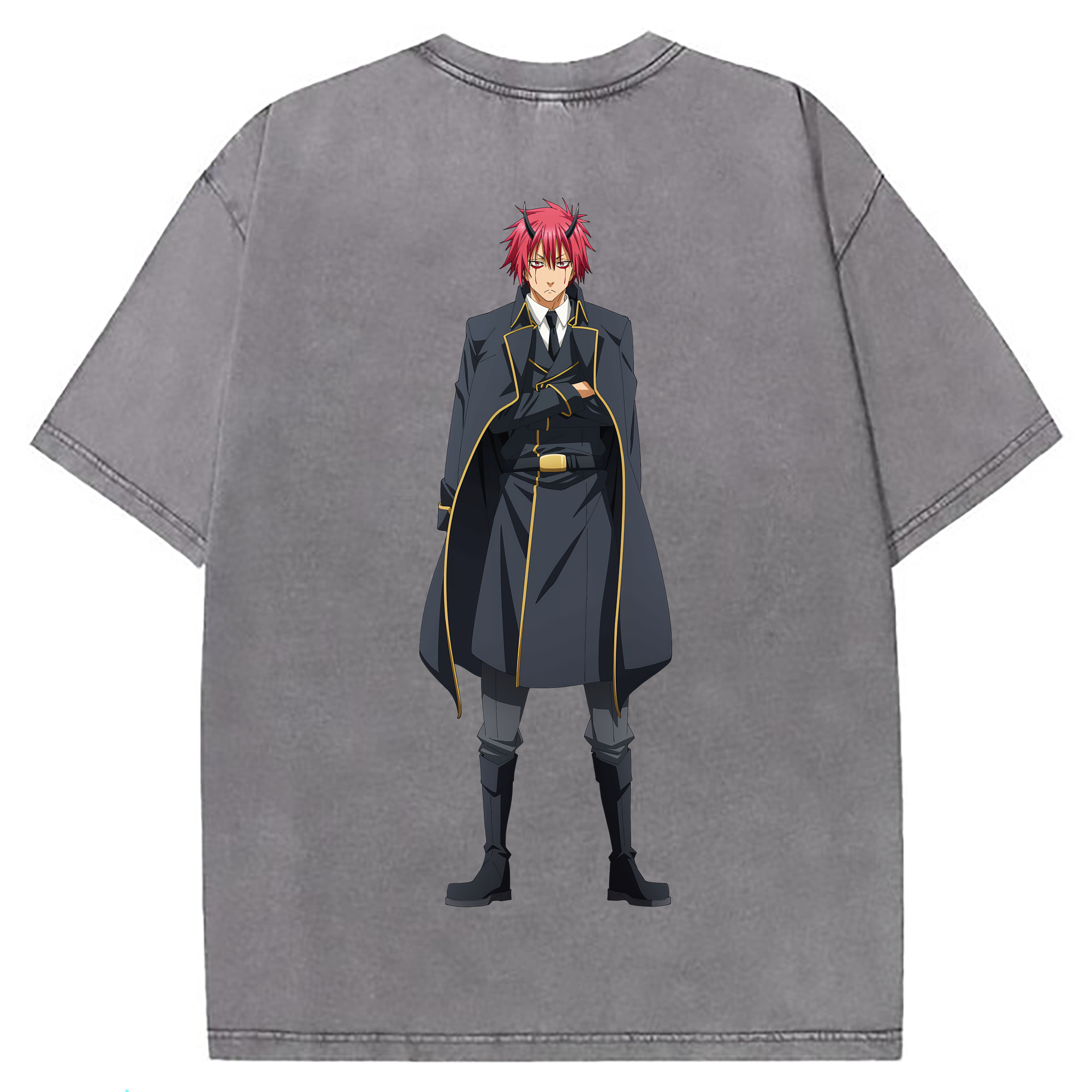 （画像用） 転スラ Regarding Reincarnated to Slime 綿100% ヴィンテージ風 半袖Tシャツ（背面プリント）