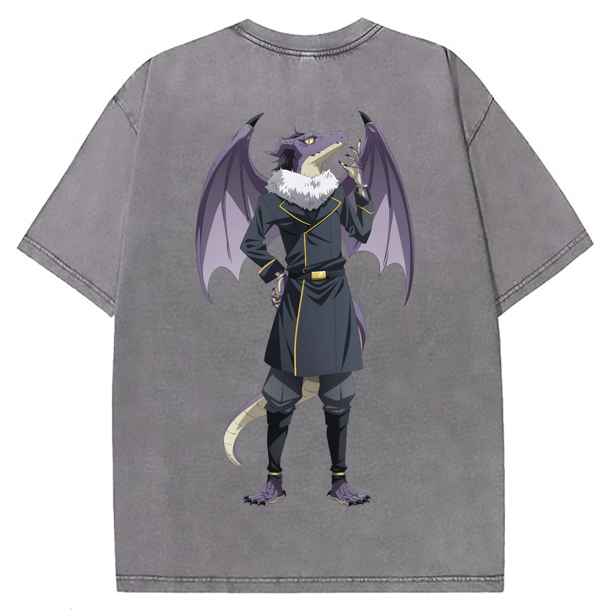 （画像用） 転スラ Regarding Reincarnated to Slime 綿100% ヴィンテージ風 半袖Tシャツ（背面プリント）