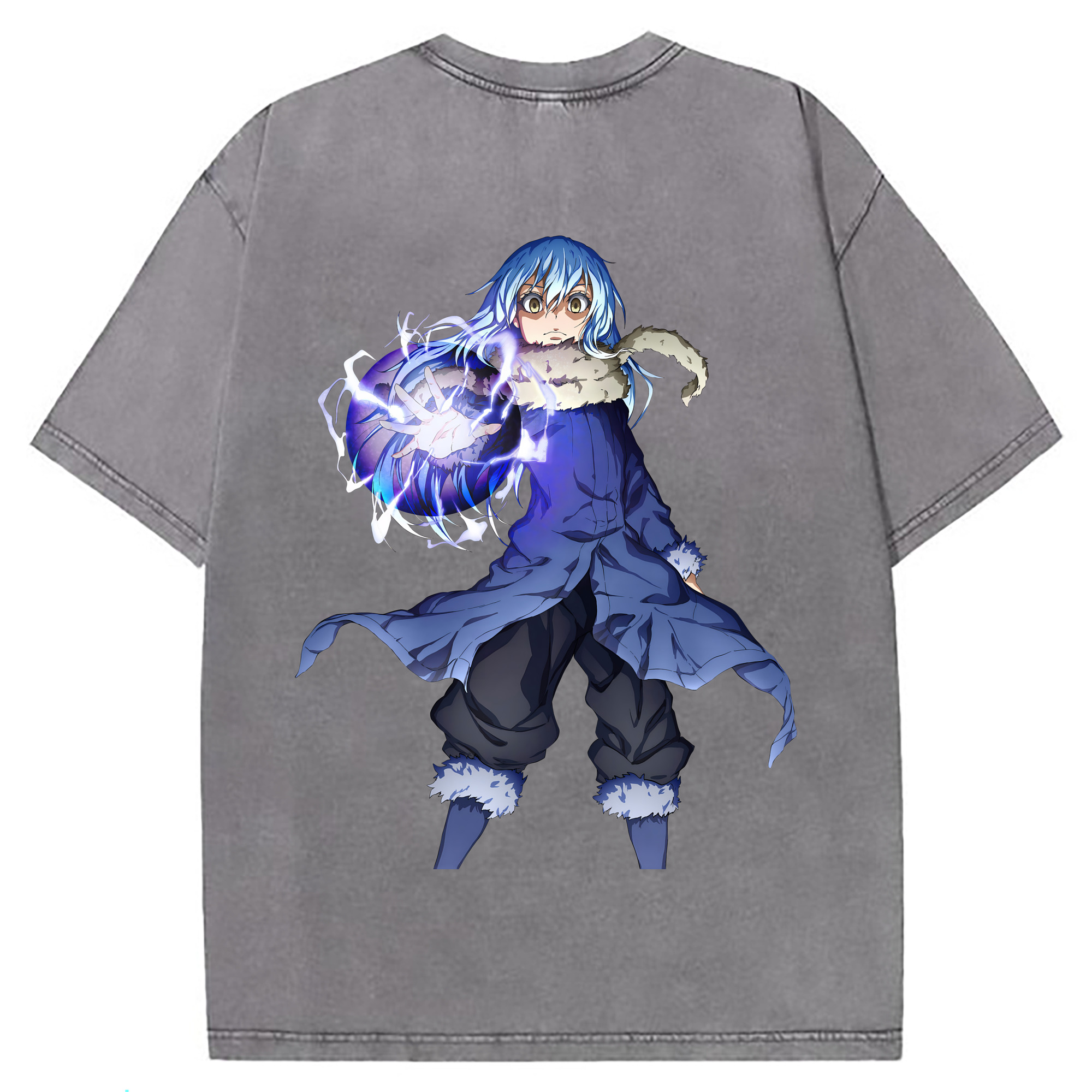 （画像用） 転スラ Regarding Reincarnated to Slime 綿100% ヴィンテージ風 半袖Tシャツ（背面プリント）