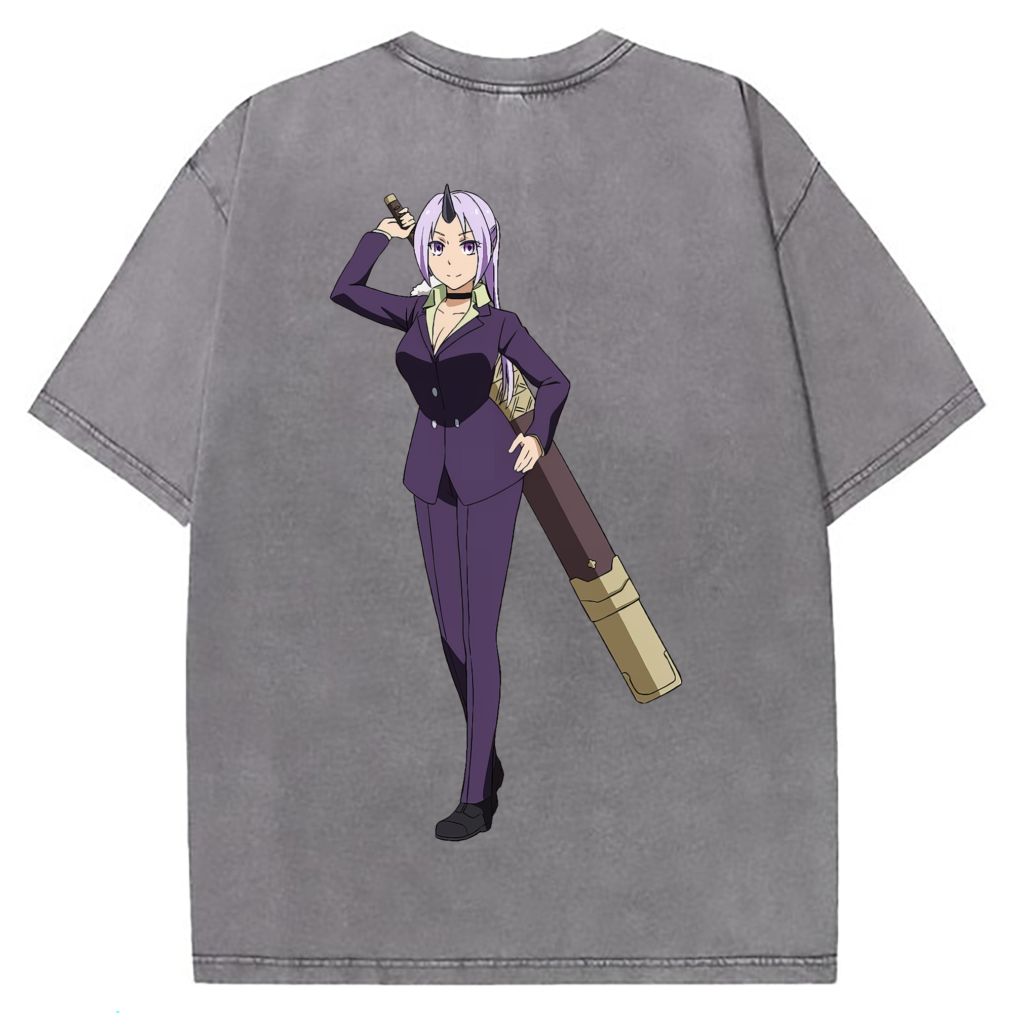 （画像用） 転スラ Regarding Reincarnated to Slime 綿100% ヴィンテージ風 半袖Tシャツ（背面プリント）