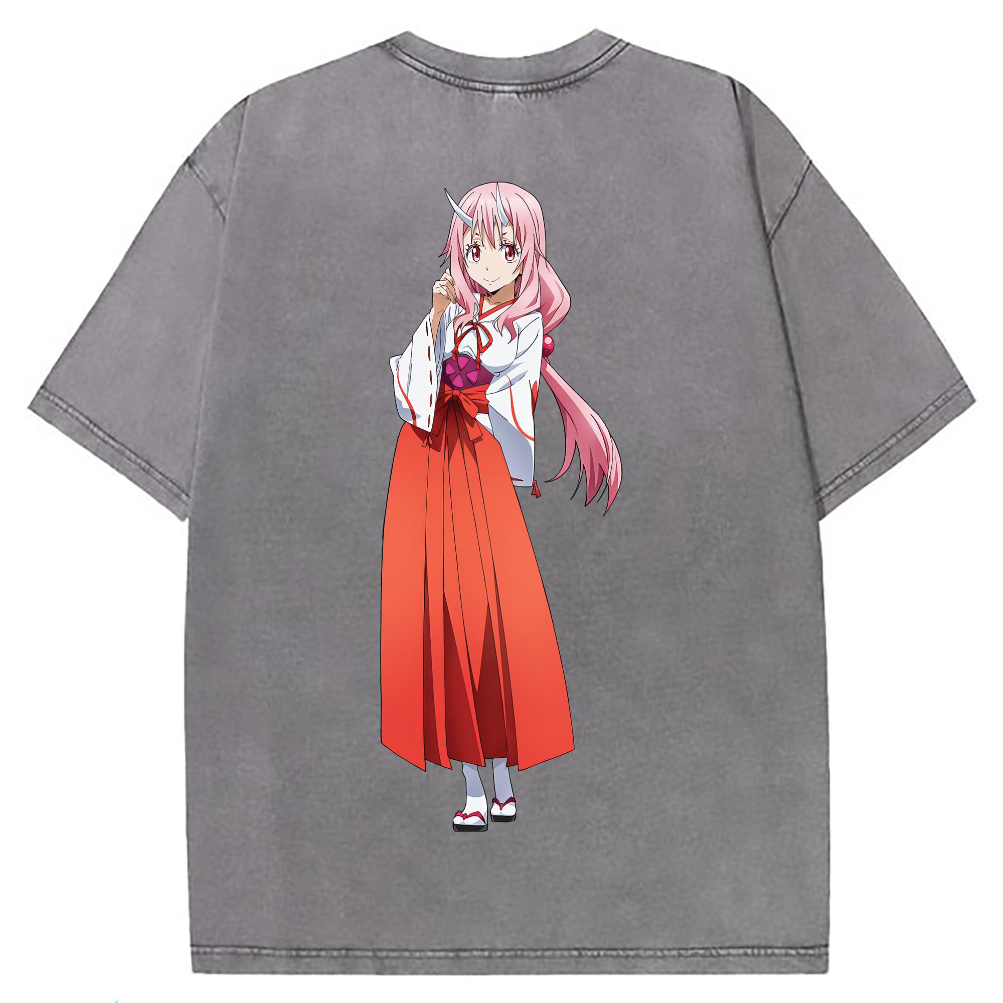 （画像用） 転スラ Regarding Reincarnated to Slime 綿100% ヴィンテージ風 半袖Tシャツ（背面プリント）