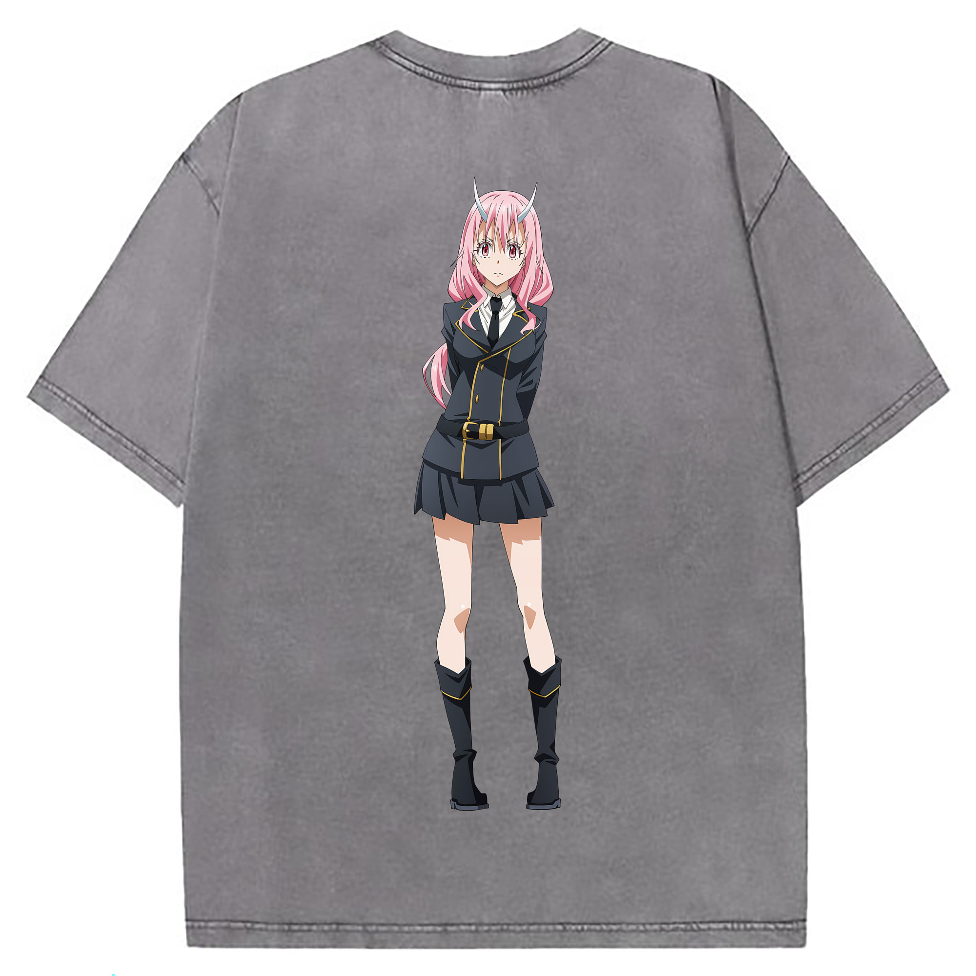 （画像用） 転スラ Regarding Reincarnated to Slime 綿100% ヴィンテージ風 半袖Tシャツ（背面プリント）