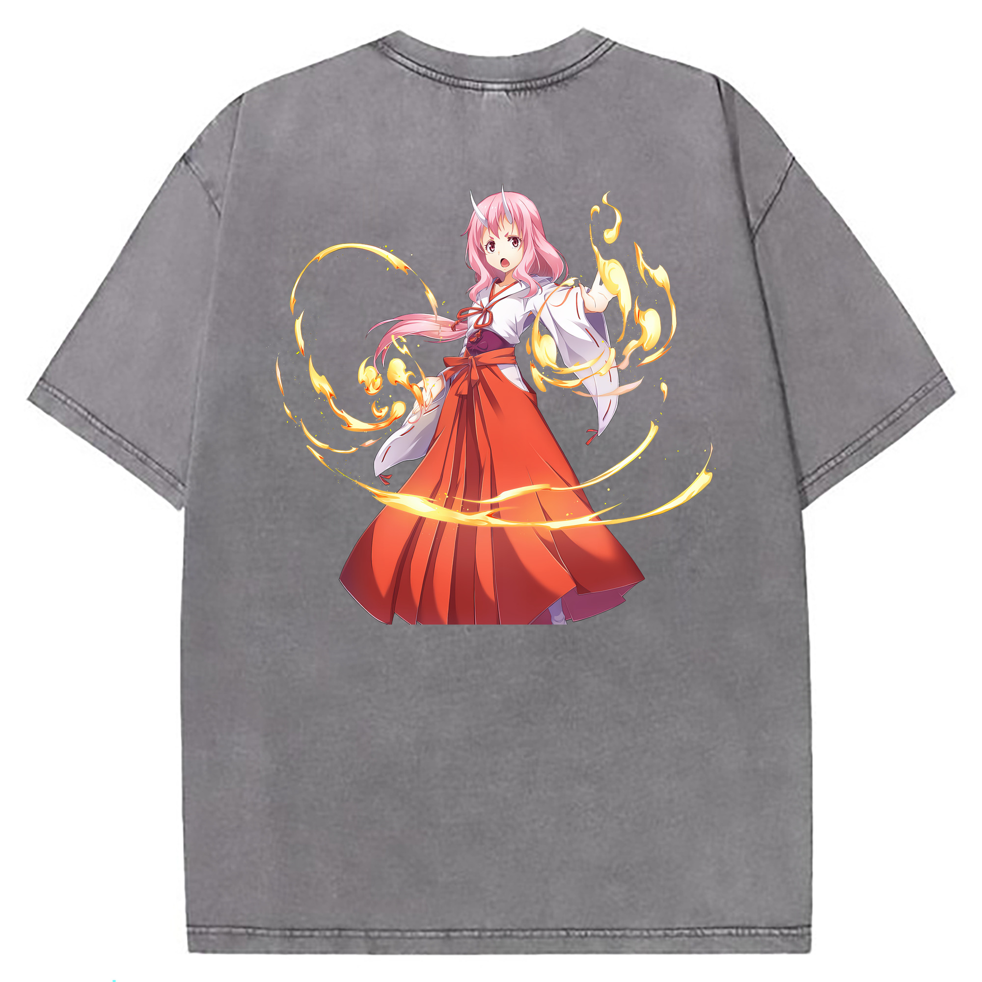 （画像用） 転スラ Regarding Reincarnated to Slime 綿100% ヴィンテージ風 半袖Tシャツ（背面プリント）