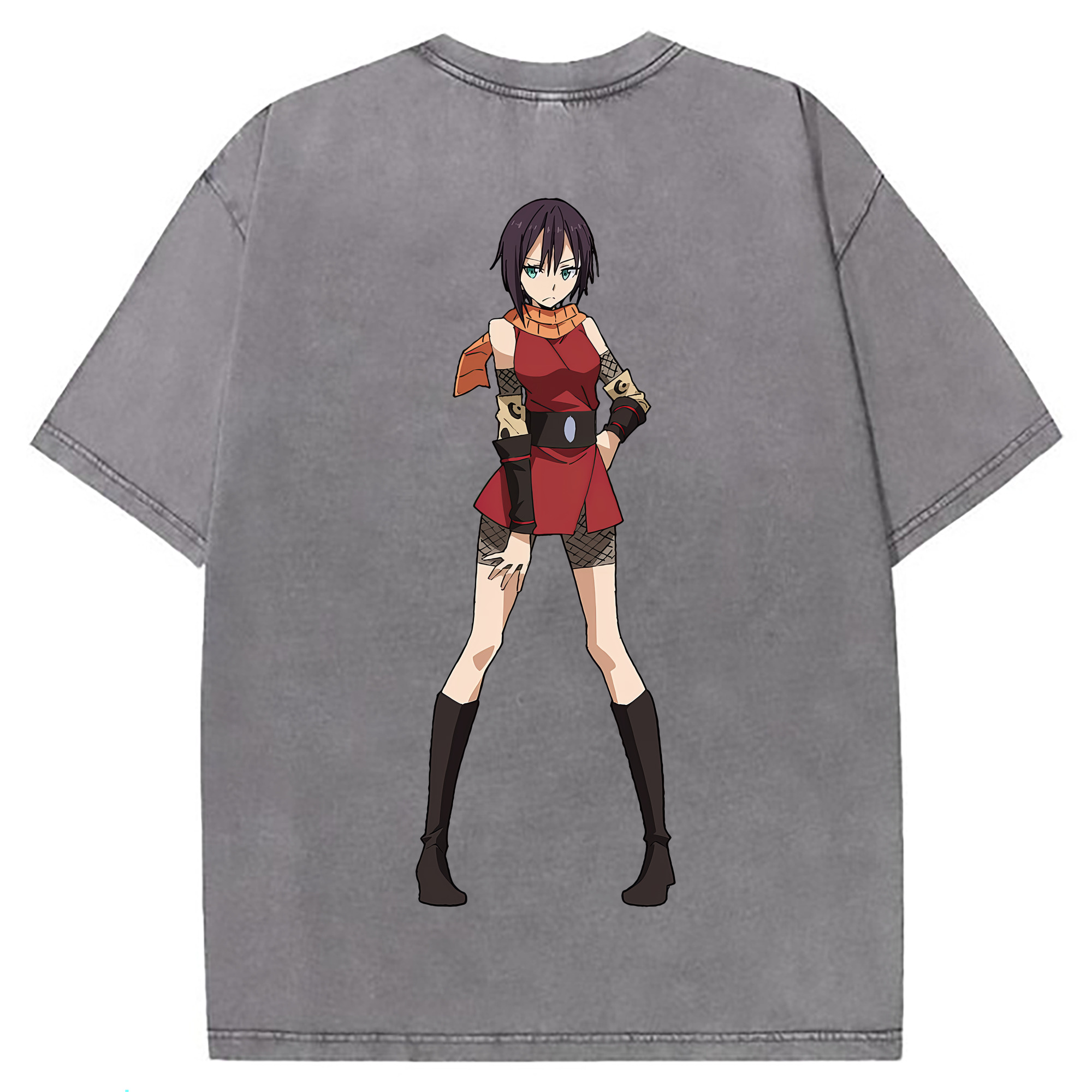 （画像用） 転スラ Regarding Reincarnated to Slime 綿100% ヴィンテージ風 半袖Tシャツ（背面プリント）