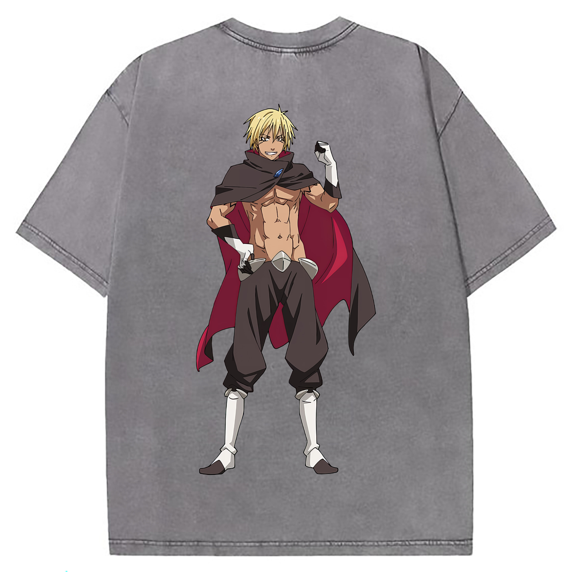 （画像用） 転スラ Regarding Reincarnated to Slime 綿100% ヴィンテージ風 半袖Tシャツ（背面プリント）