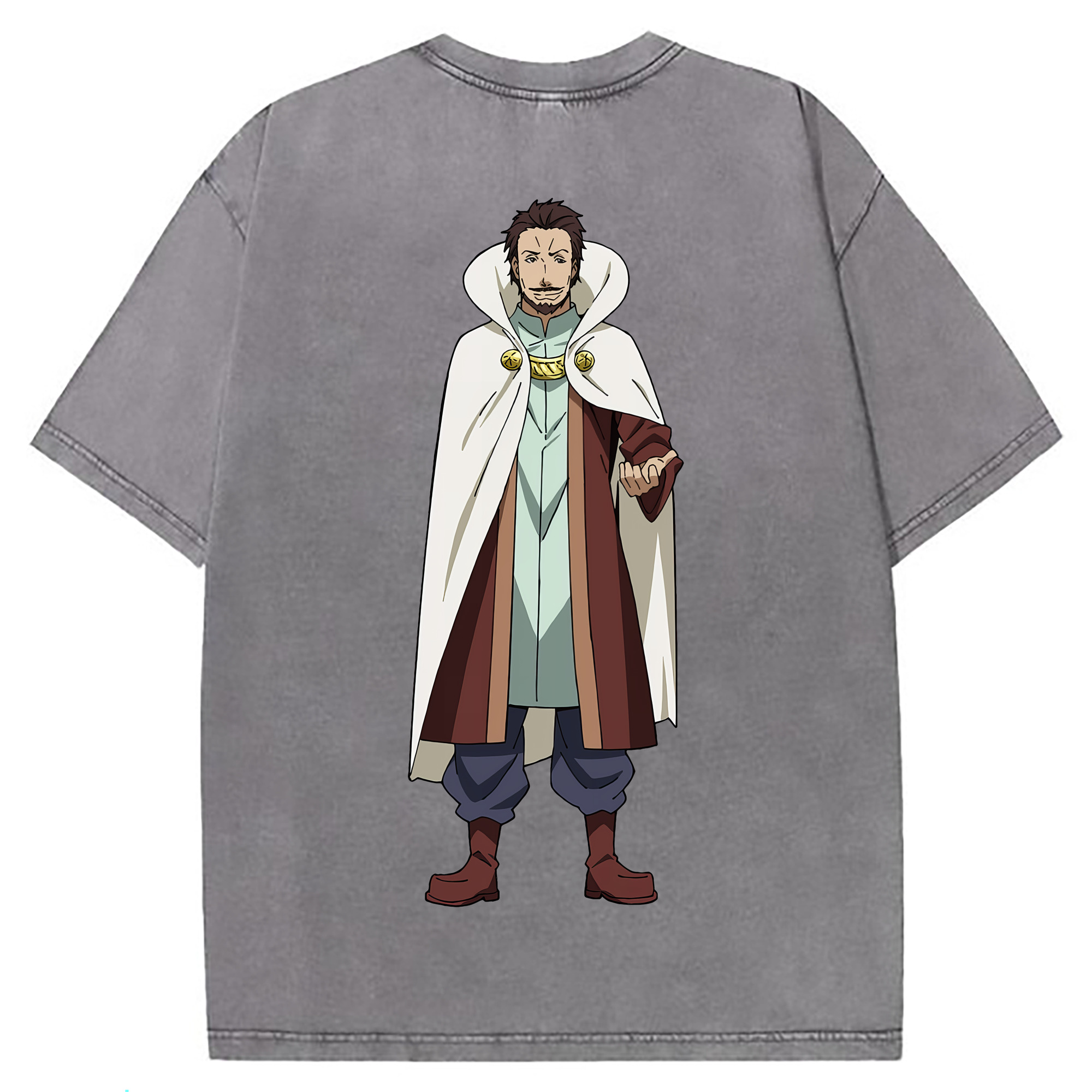 （画像用） 転スラ Regarding Reincarnated to Slime 綿100% ヴィンテージ風 半袖Tシャツ（背面プリント）