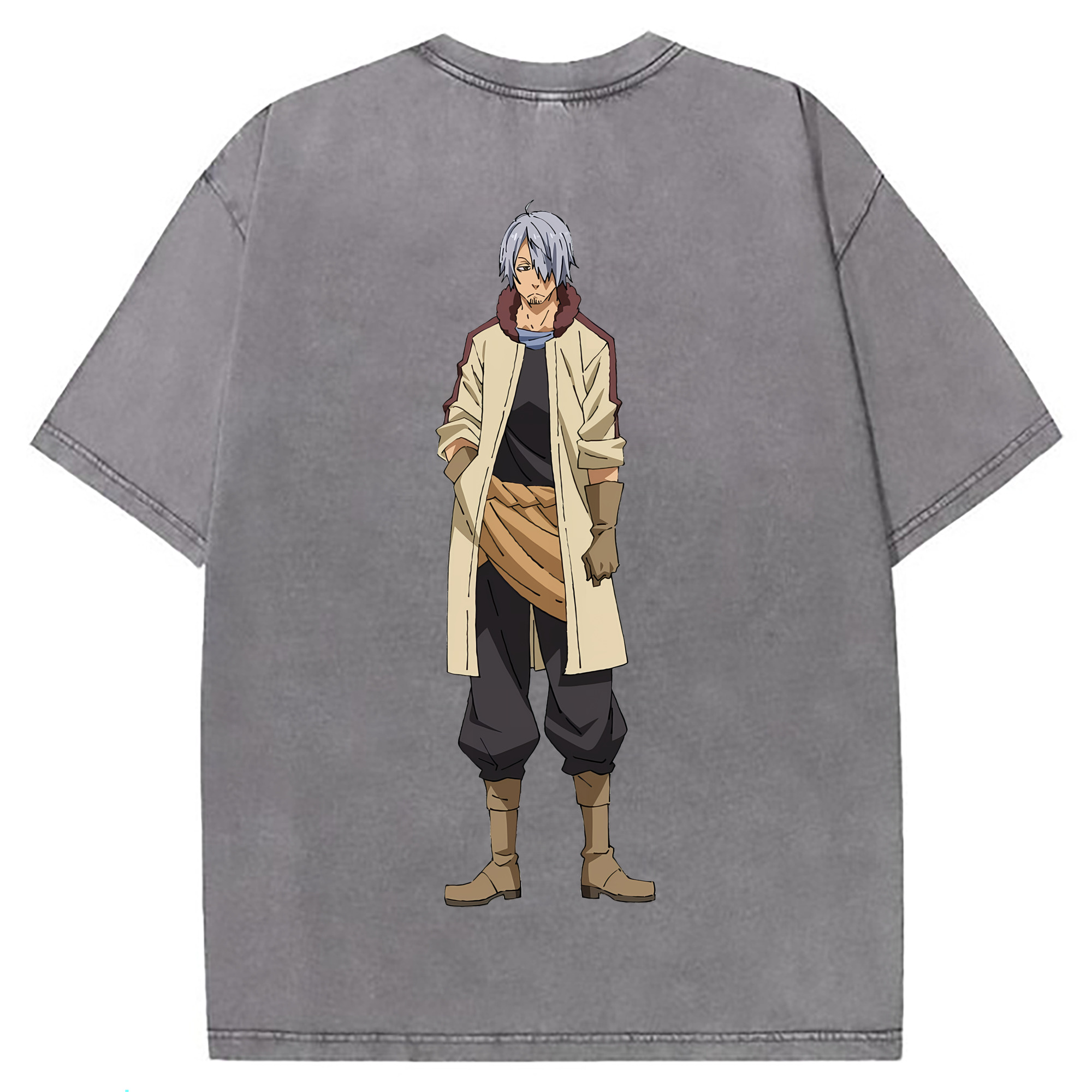 （画像用） 転スラ Regarding Reincarnated to Slime 綿100% ヴィンテージ風 半袖Tシャツ（背面プリント）