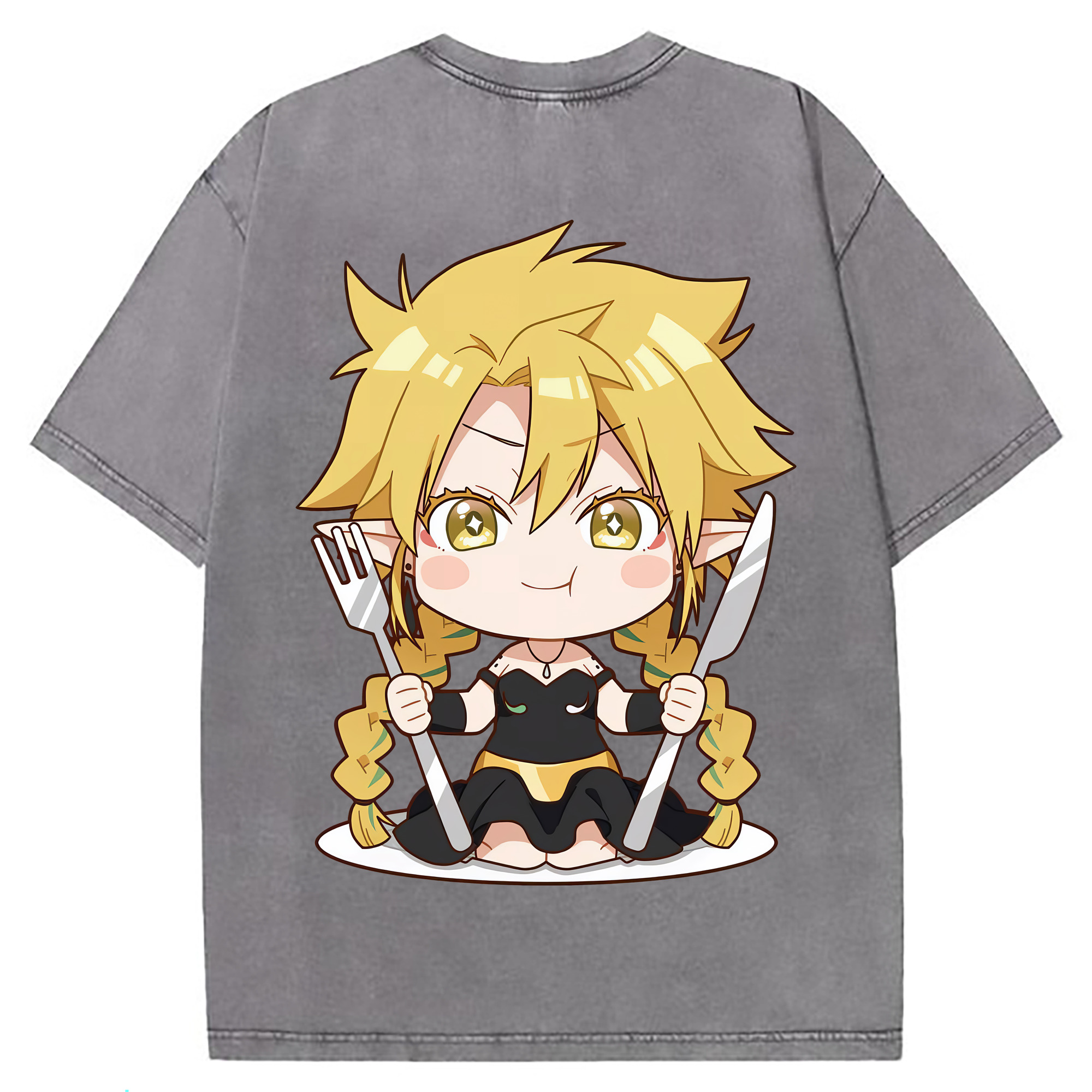 （画像用） 転スラ Regarding Reincarnated to Slime 綿100% ヴィンテージ風 半袖Tシャツ（背面プリント）