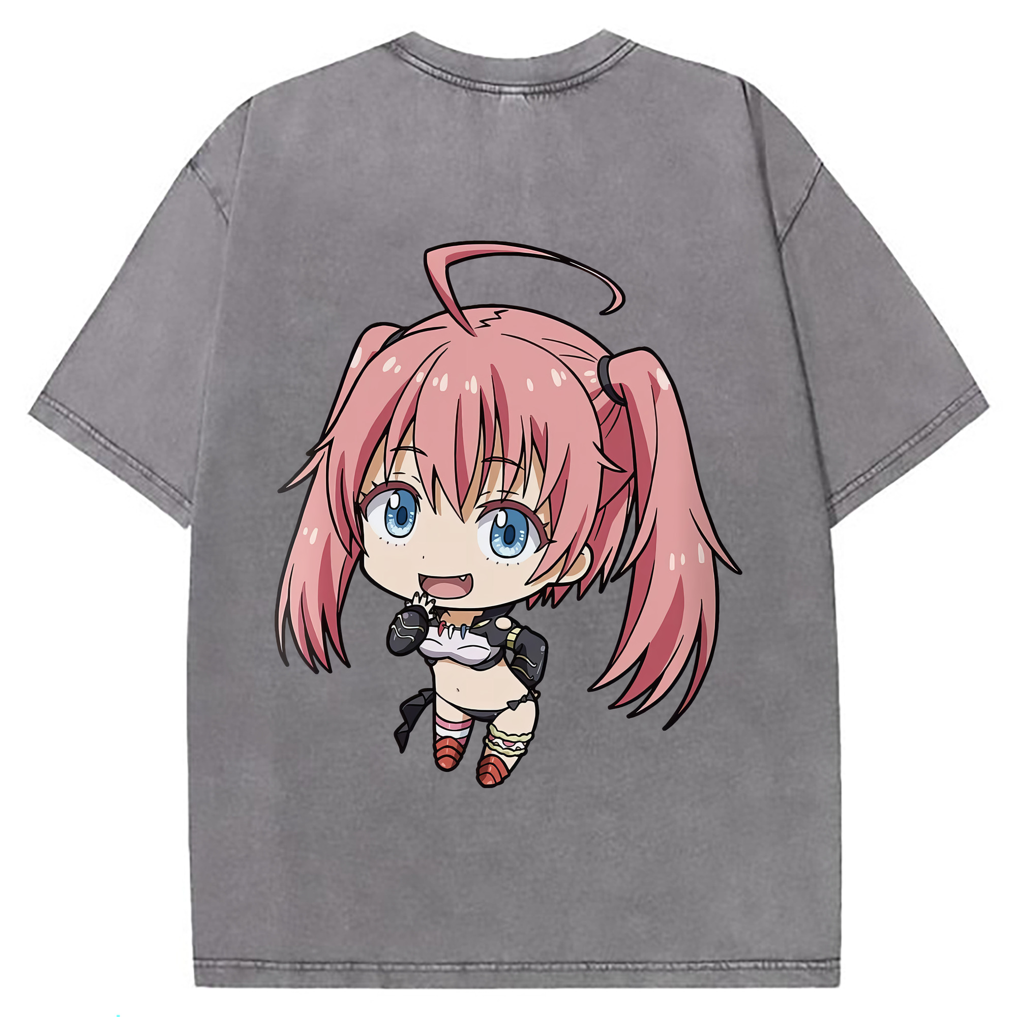 （画像用） 転スラ Regarding Reincarnated to Slime 綿100% ヴィンテージ風 半袖Tシャツ（背面プリント）