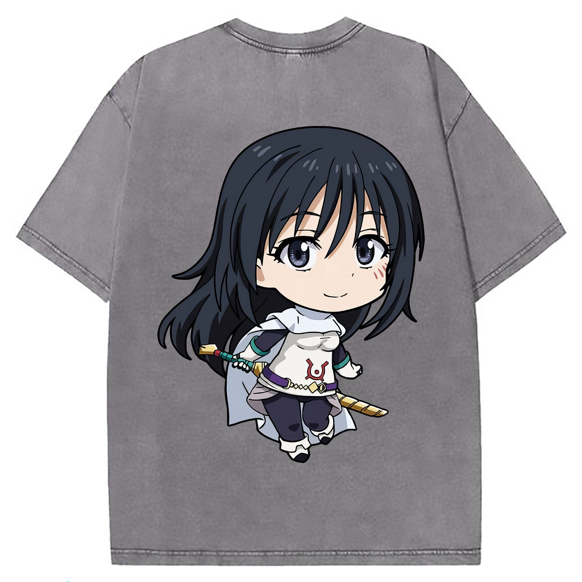 （画像用） 転スラ Regarding Reincarnated to Slime 綿100% ヴィンテージ風 半袖Tシャツ（背面プリント）
