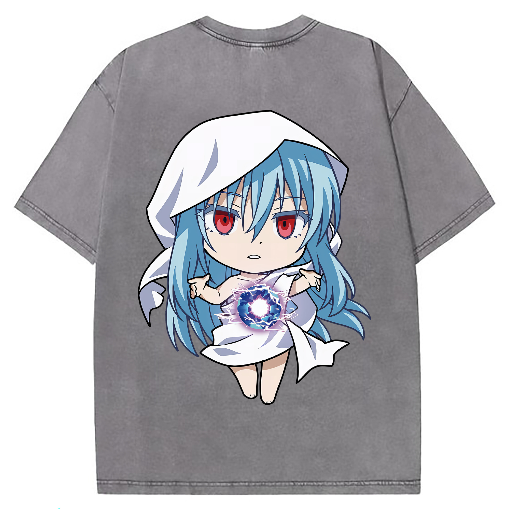 （画像用） 転スラ Regarding Reincarnated to Slime 綿100% ヴィンテージ風 半袖Tシャツ（背面プリント）