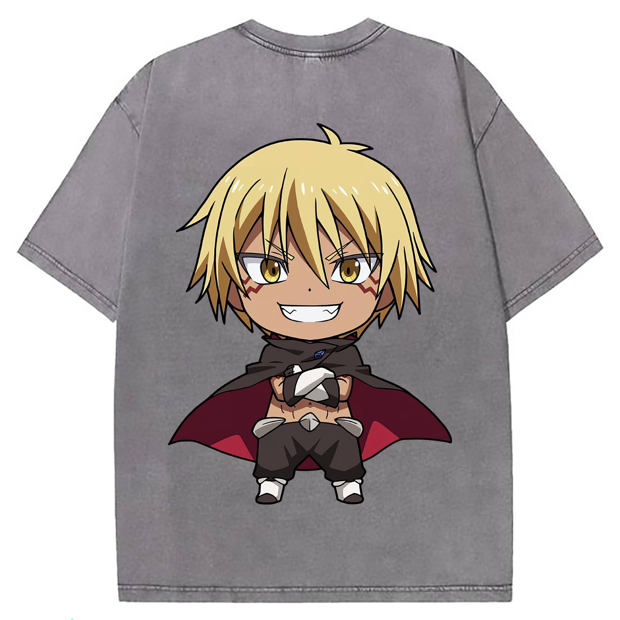 （画像用） 転スラ Regarding Reincarnated to Slime 綿100% ヴィンテージ風 半袖Tシャツ（背面プリント）