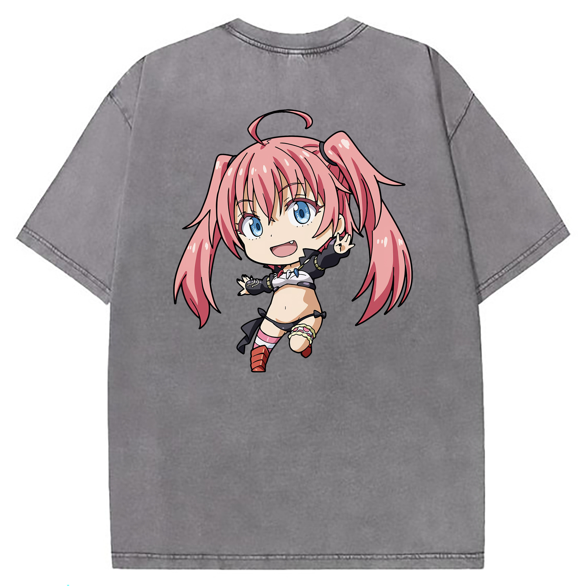 （画像用） 転スラ Regarding Reincarnated to Slime 綿100% ヴィンテージ風 半袖Tシャツ（背面プリント）