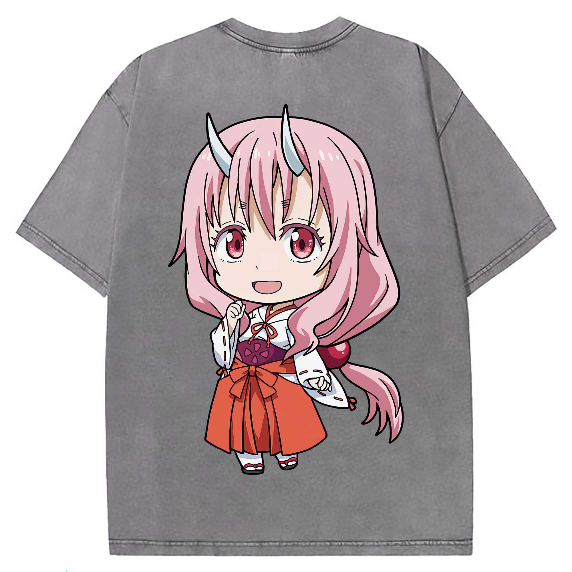 （画像用） 転スラ Regarding Reincarnated to Slime 綿100% ヴィンテージ風 半袖Tシャツ（背面プリント）