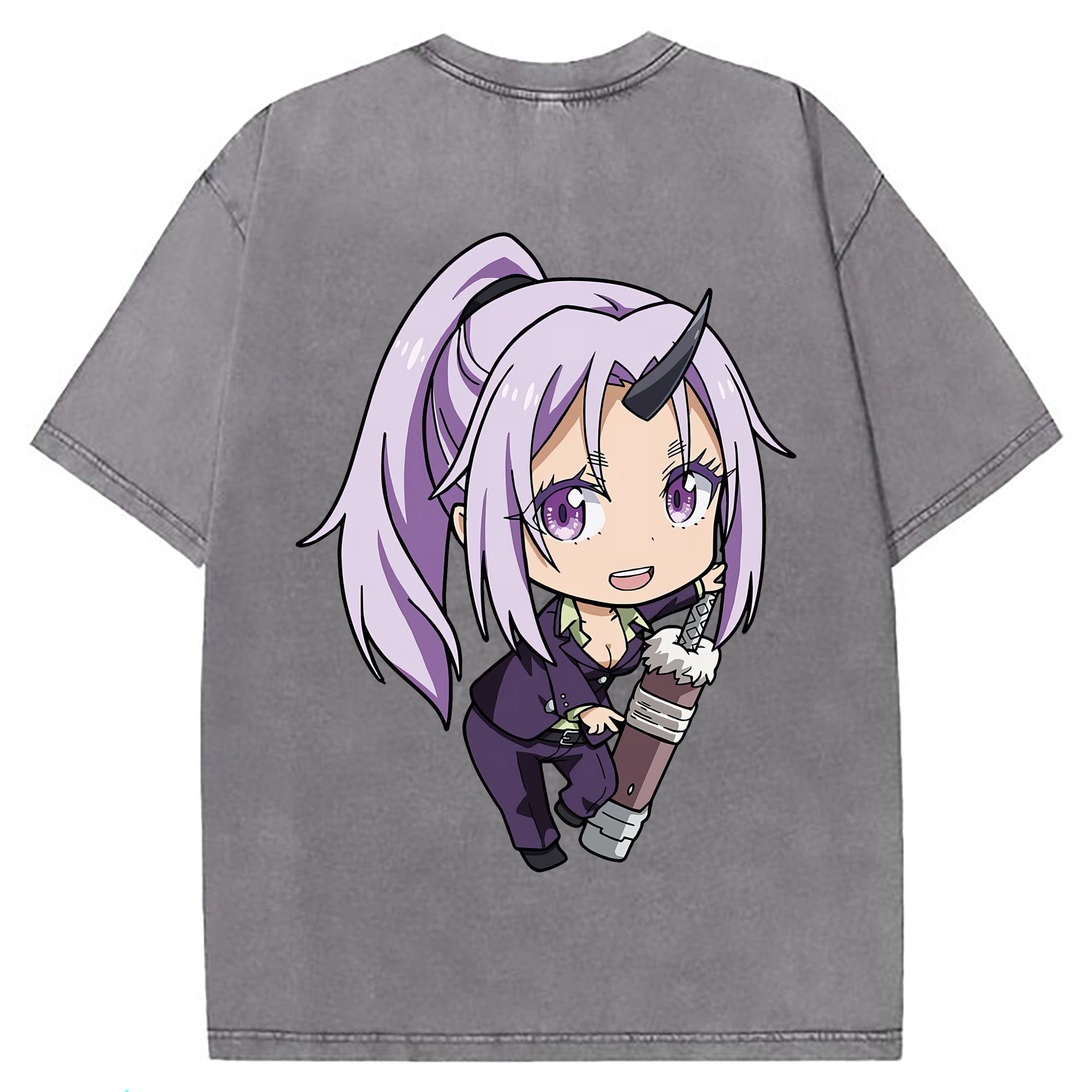 （画像用） 転スラ Regarding Reincarnated to Slime 綿100% ヴィンテージ風 半袖Tシャツ（背面プリント）