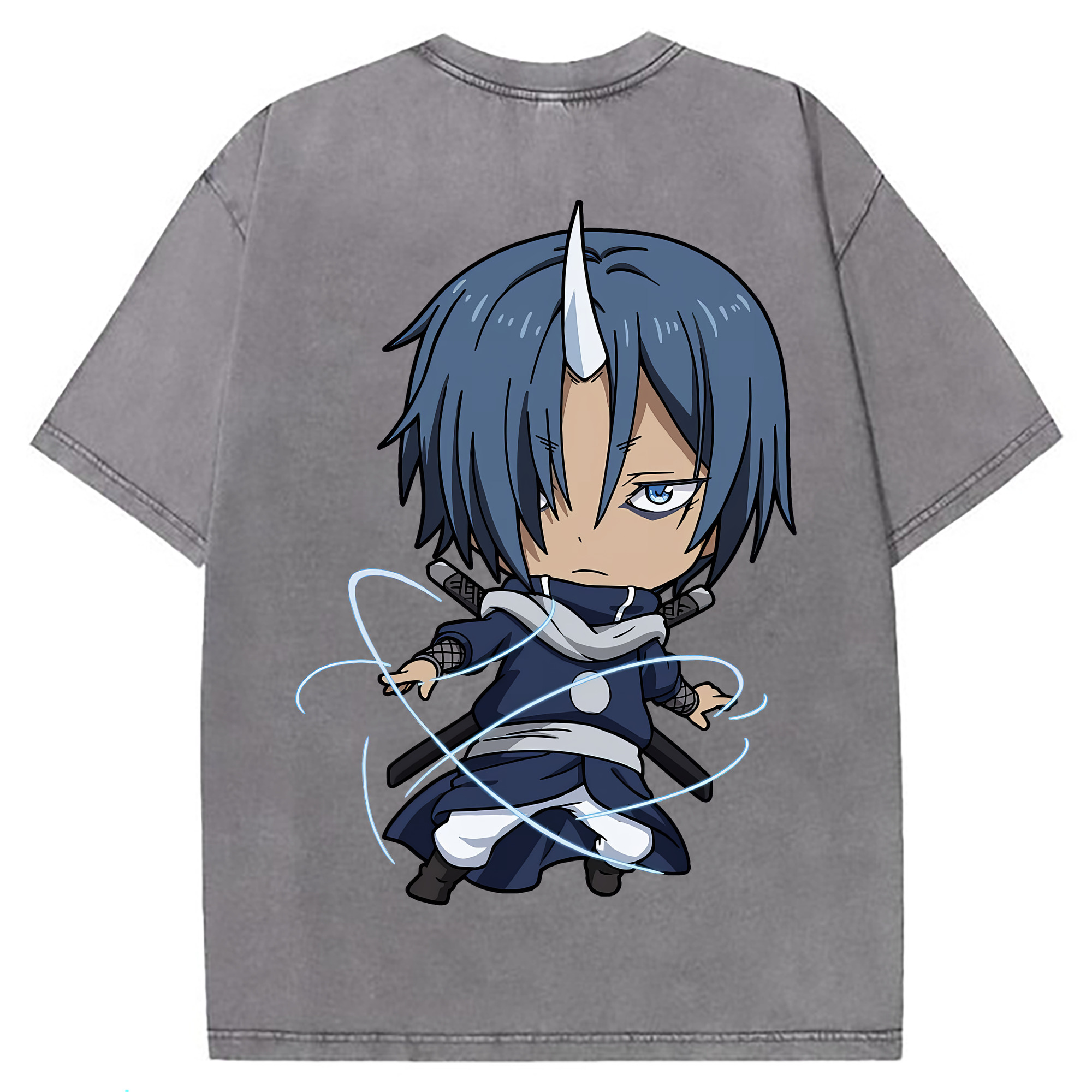 （画像用） 転スラ Regarding Reincarnated to Slime 綿100% ヴィンテージ風 半袖Tシャツ（背面プリント）