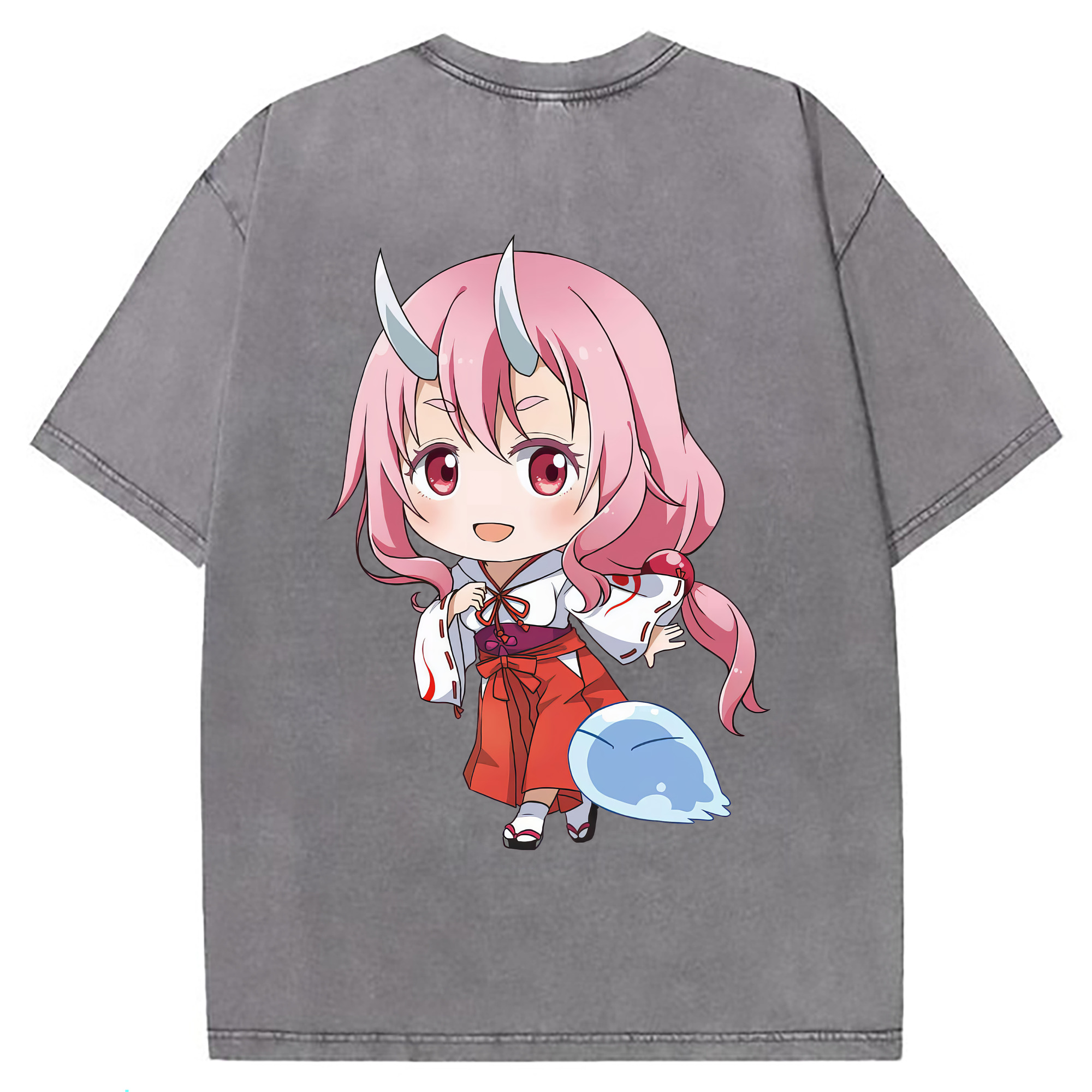 （画像用） 転スラ Regarding Reincarnated to Slime 綿100% ヴィンテージ風 半袖Tシャツ（背面プリント）