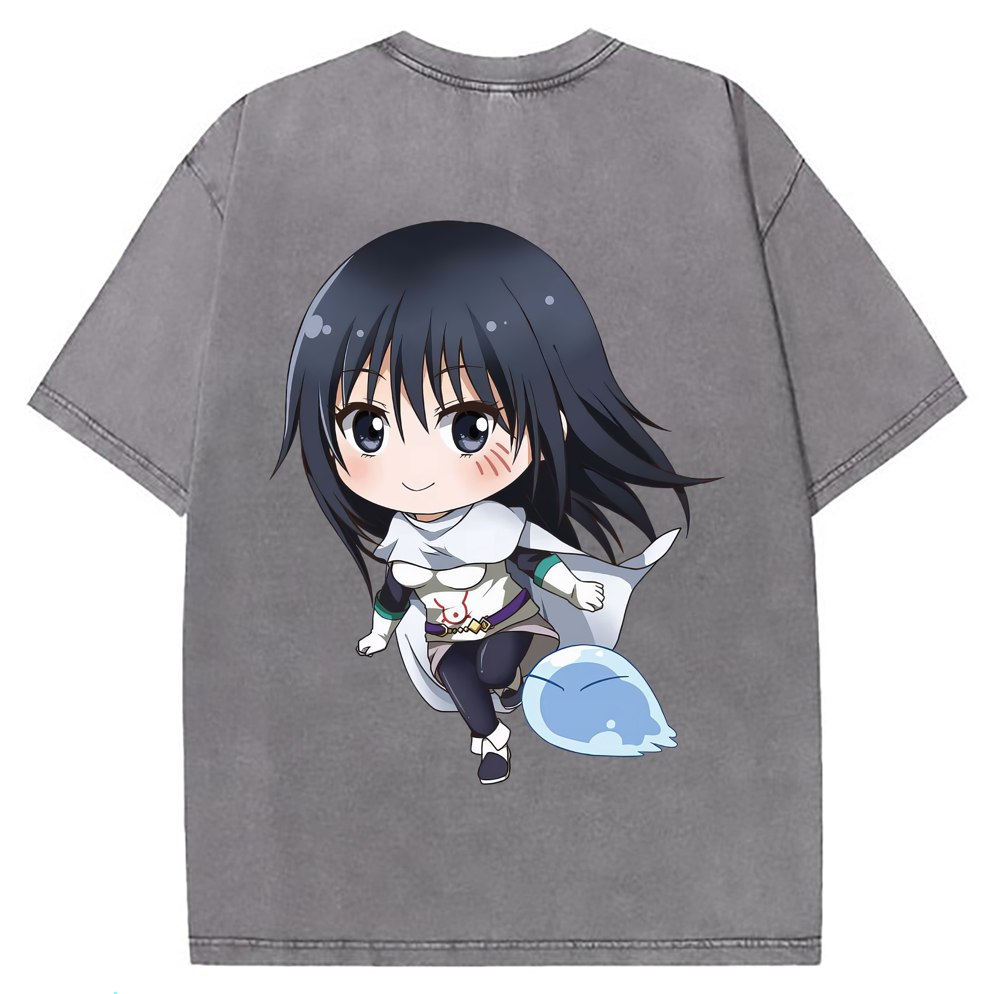 （画像用） 転スラ Regarding Reincarnated to Slime 綿100% ヴィンテージ風 半袖Tシャツ（背面プリント）
