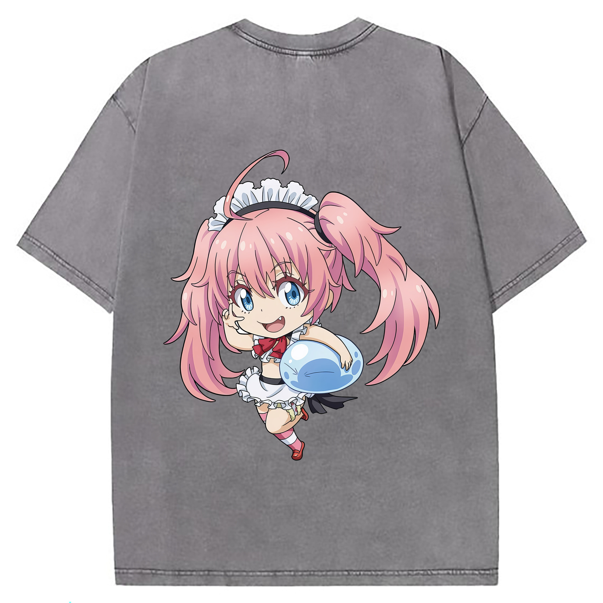 （画像用） 転スラ Regarding Reincarnated to Slime 綿100% ヴィンテージ風 半袖Tシャツ（背面プリント）